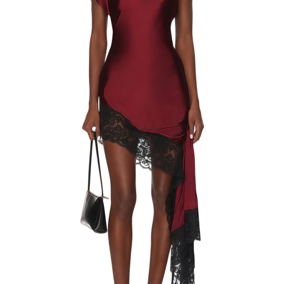 Lillian Color Block Asymmetrical Lace Panelled Mini Dress – Relvoux Womenswear
