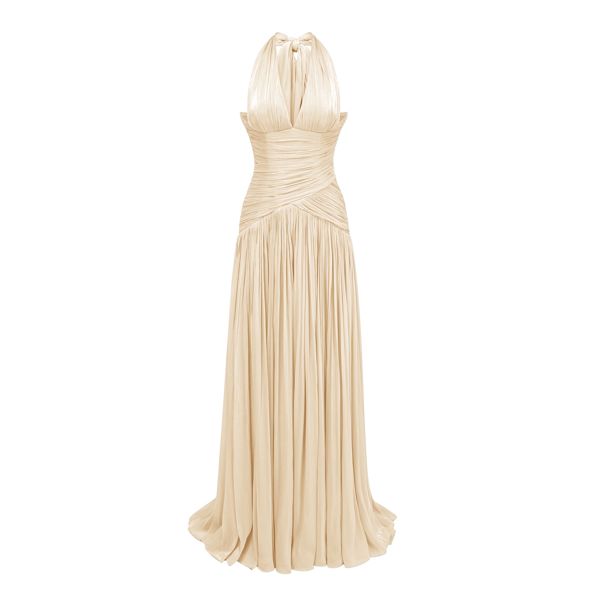 Bertha Neutral Gathered Maxi Dress