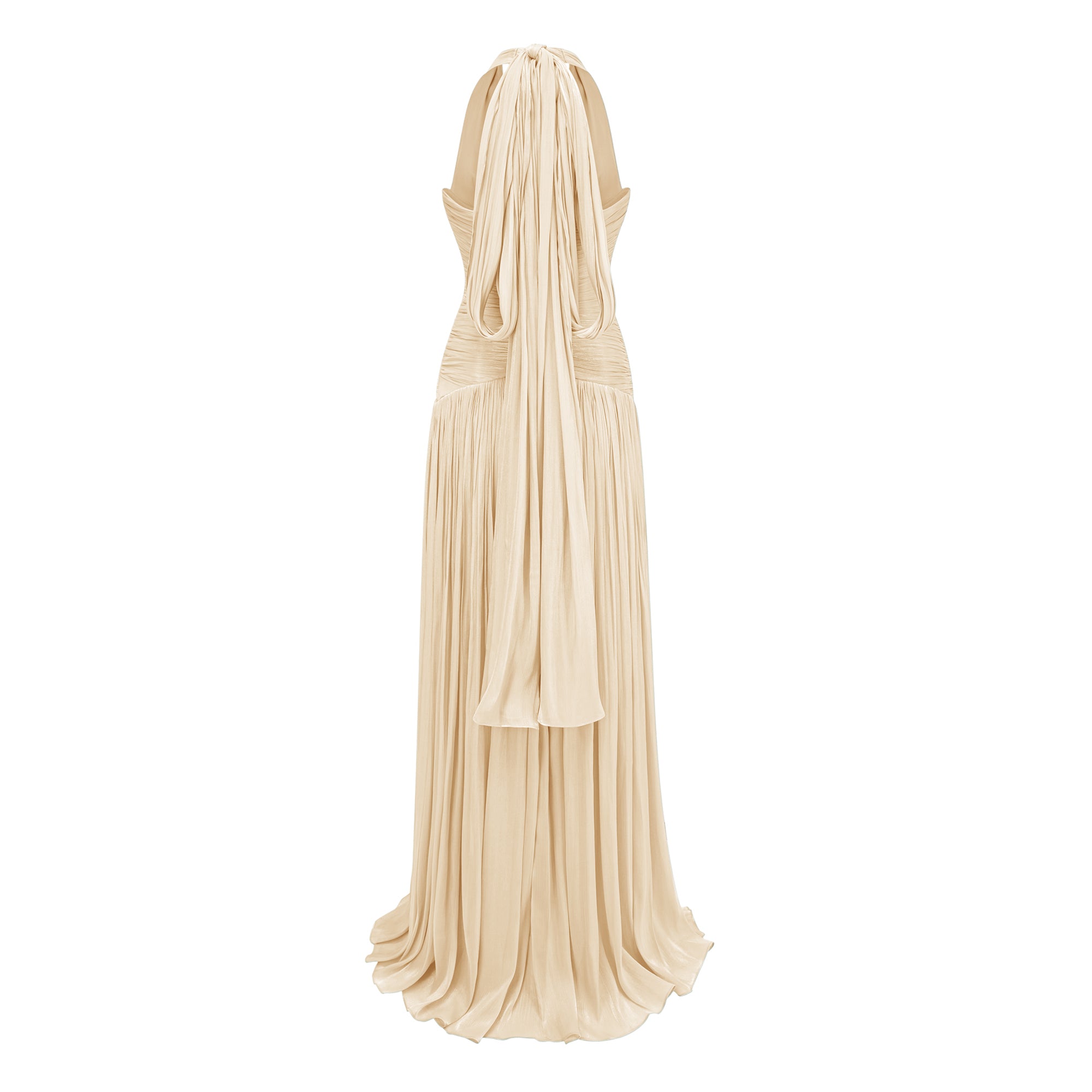 Bertha Neutral Gathered Maxi Dress