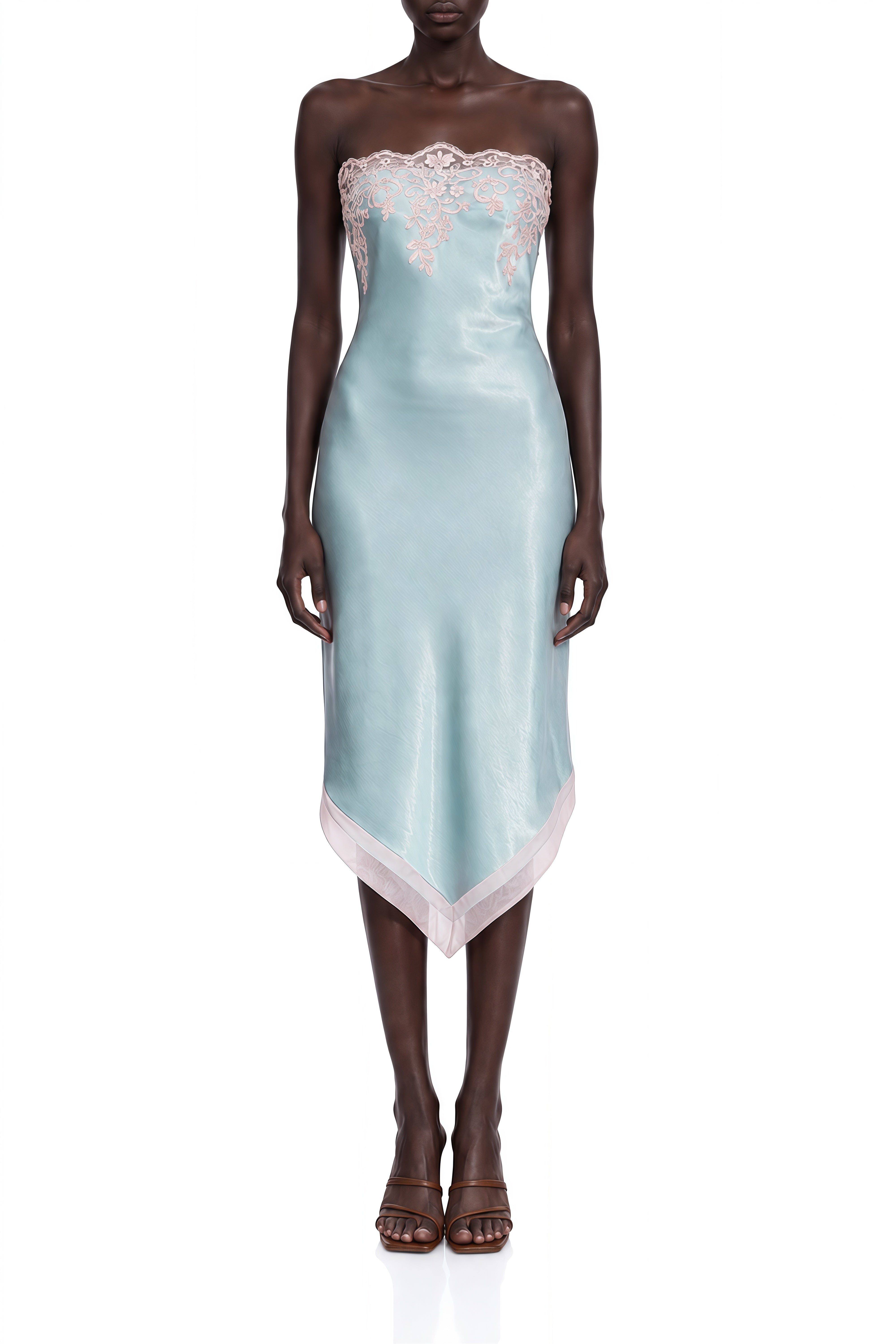 Florence Blue Off Shoulder Lace Midi Dress