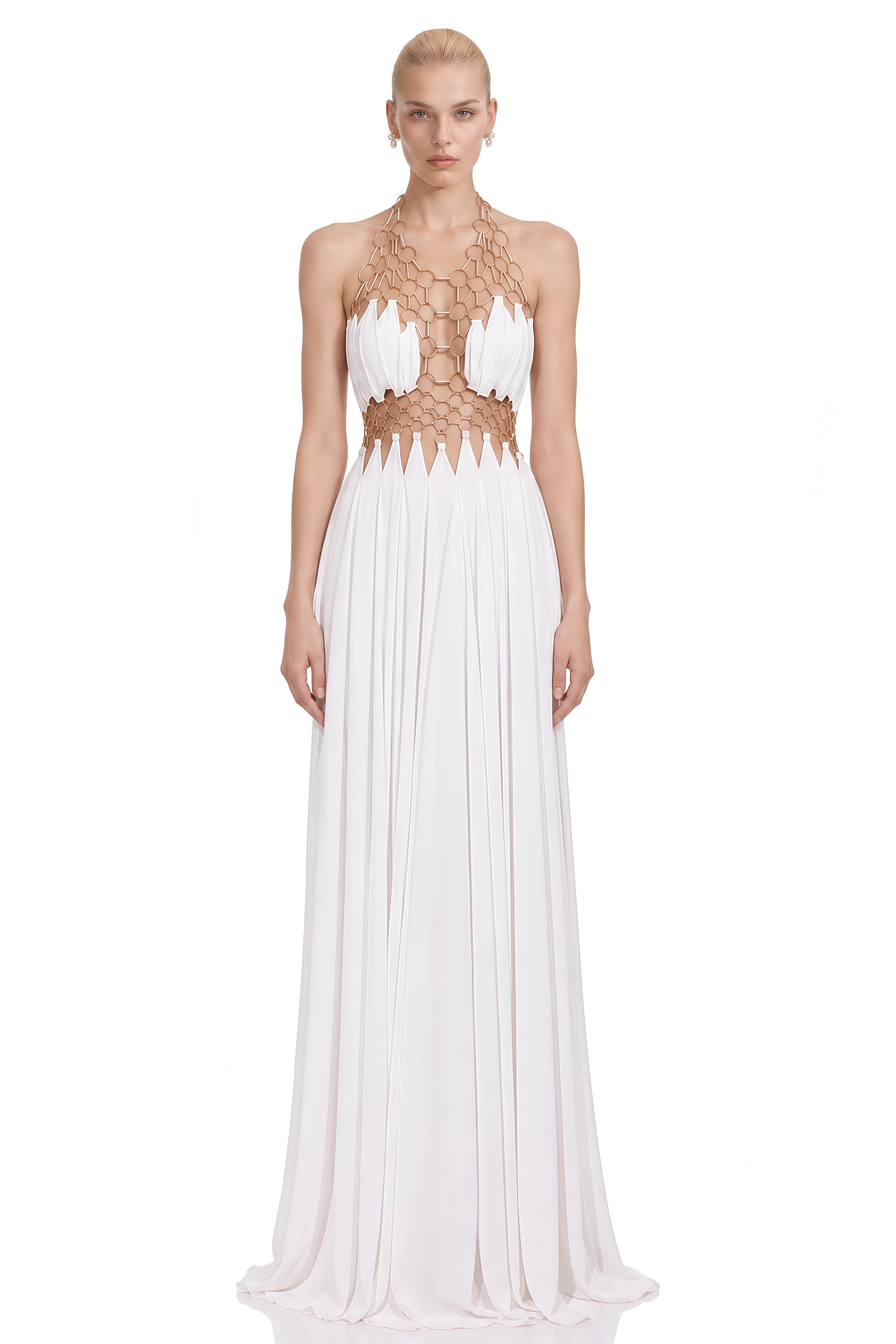Posie White Halterneck Cut-Out Maxi Dress