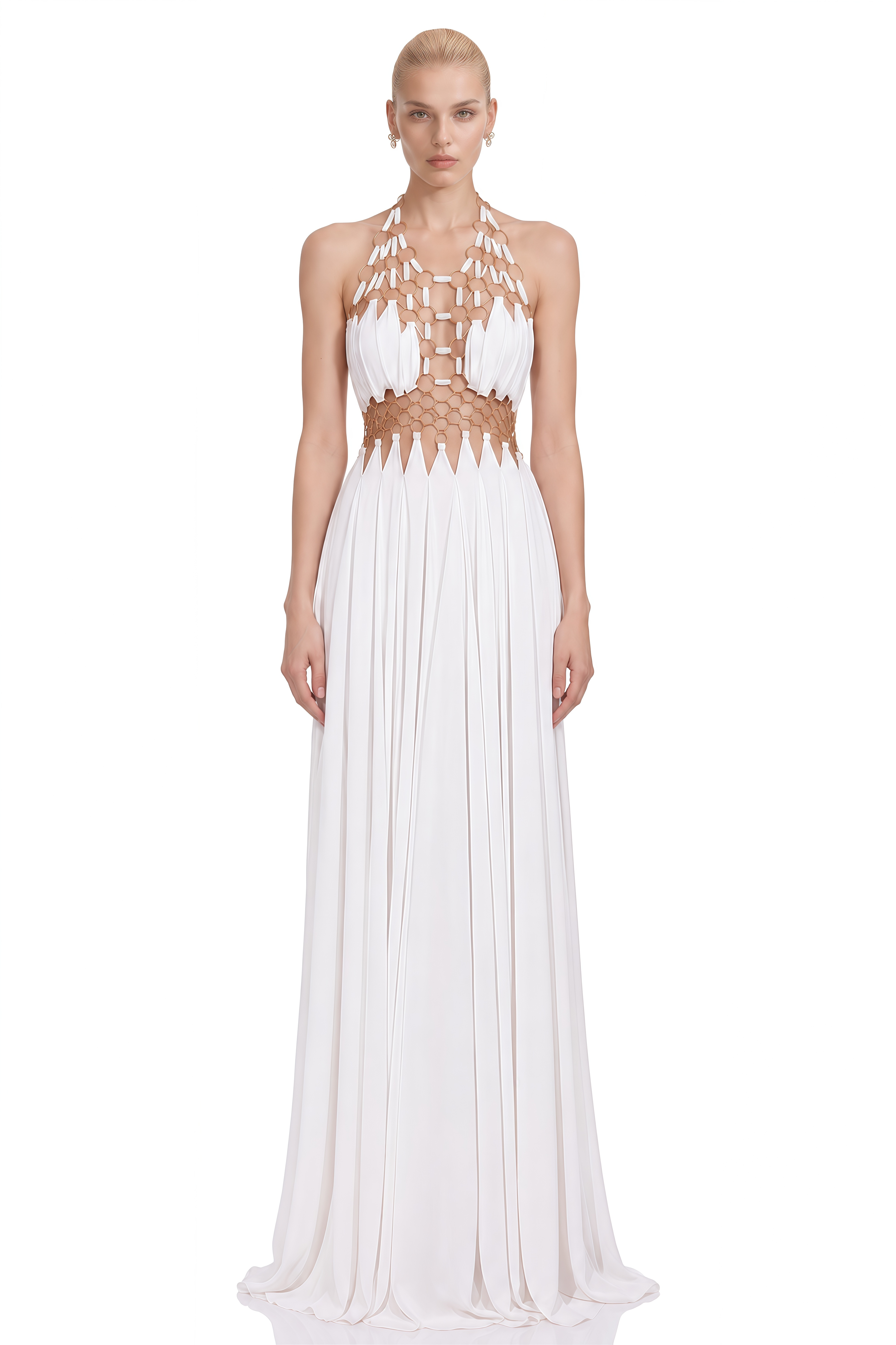 Posie White Halterneck Cut-Out Maxi Dress