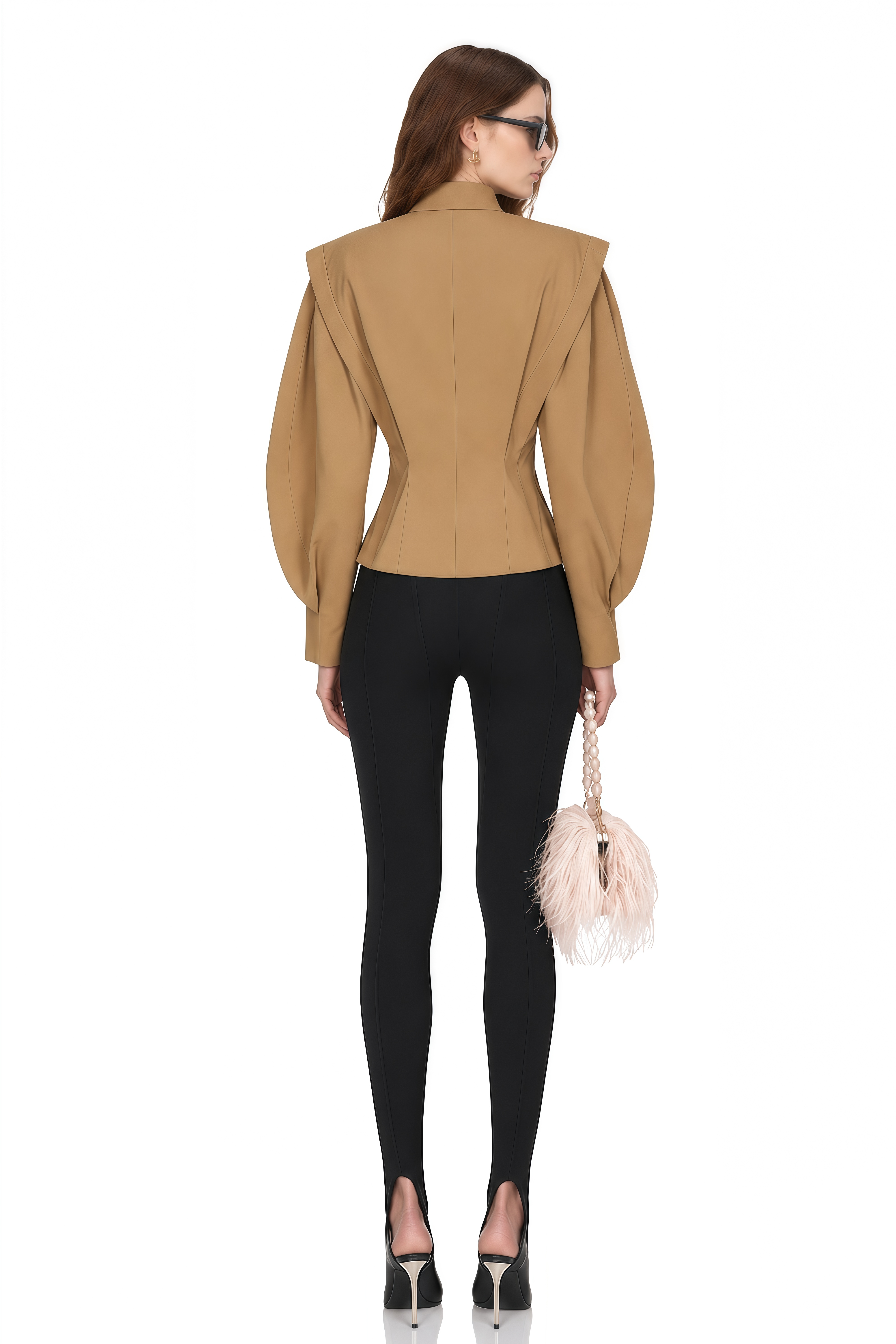 Ivy Camel Asymmetrical Belted Jacket