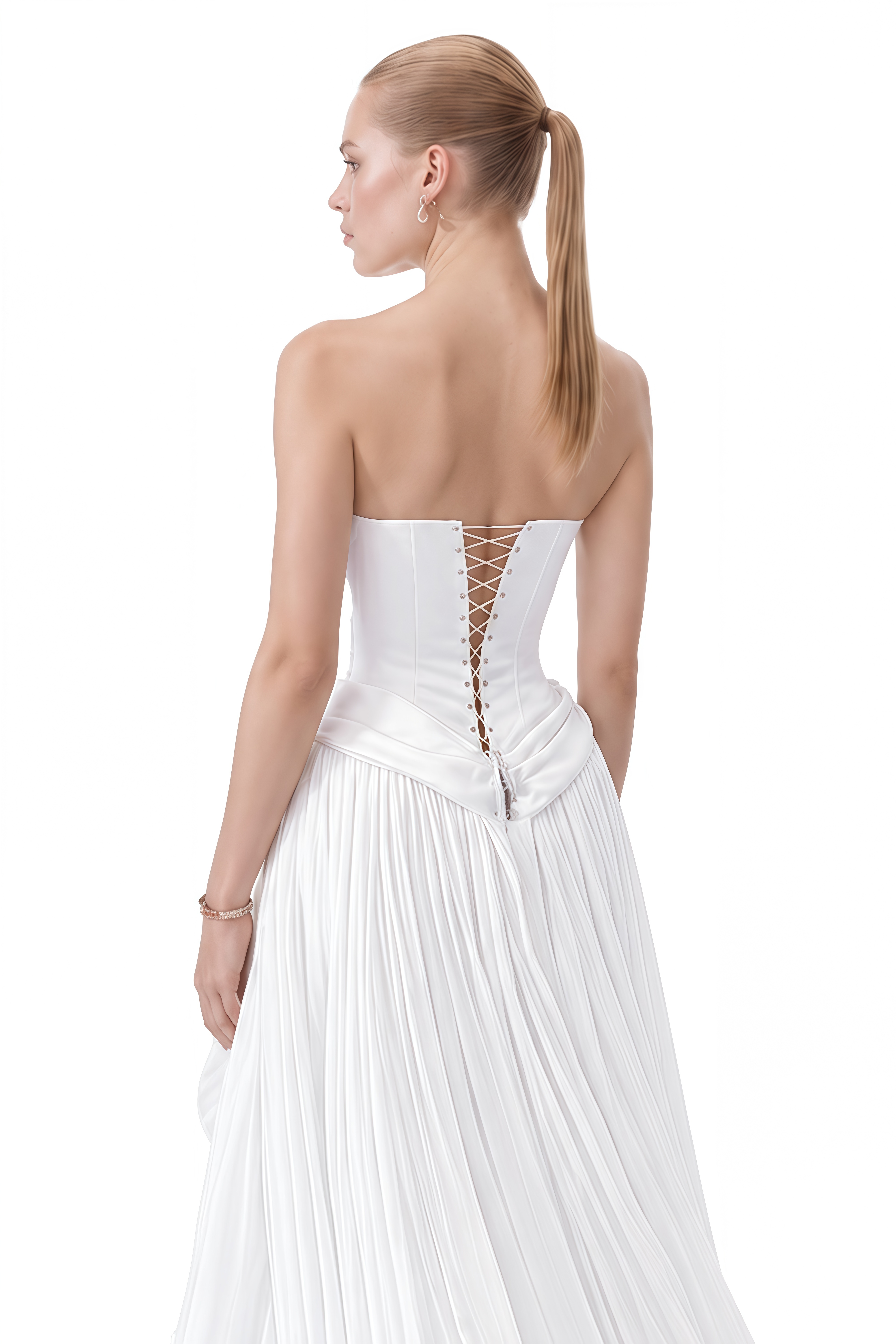 Hazel White Strapless Off-Shoulder Maxi Dress