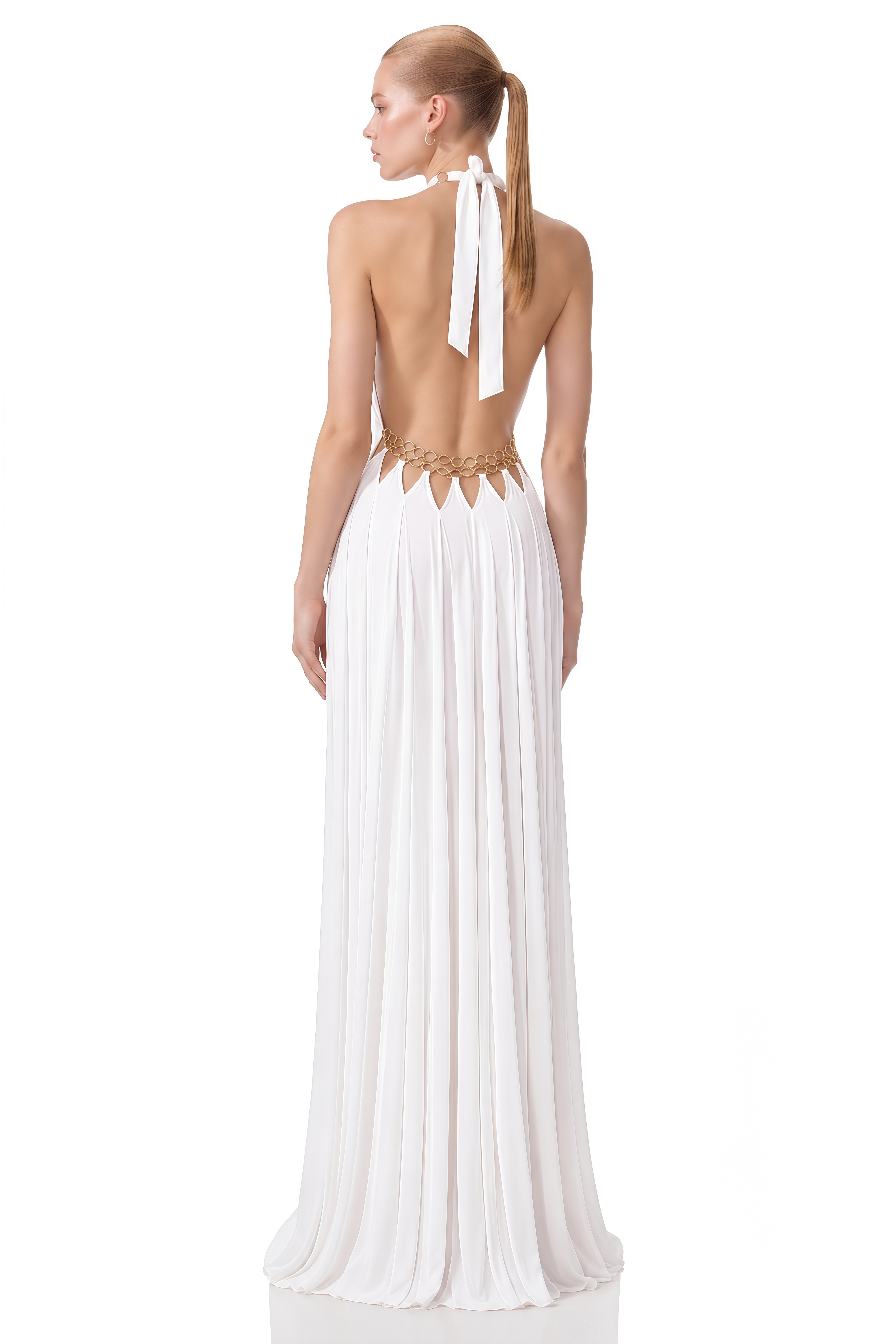 Posie White Halterneck Cut-Out Maxi Dress