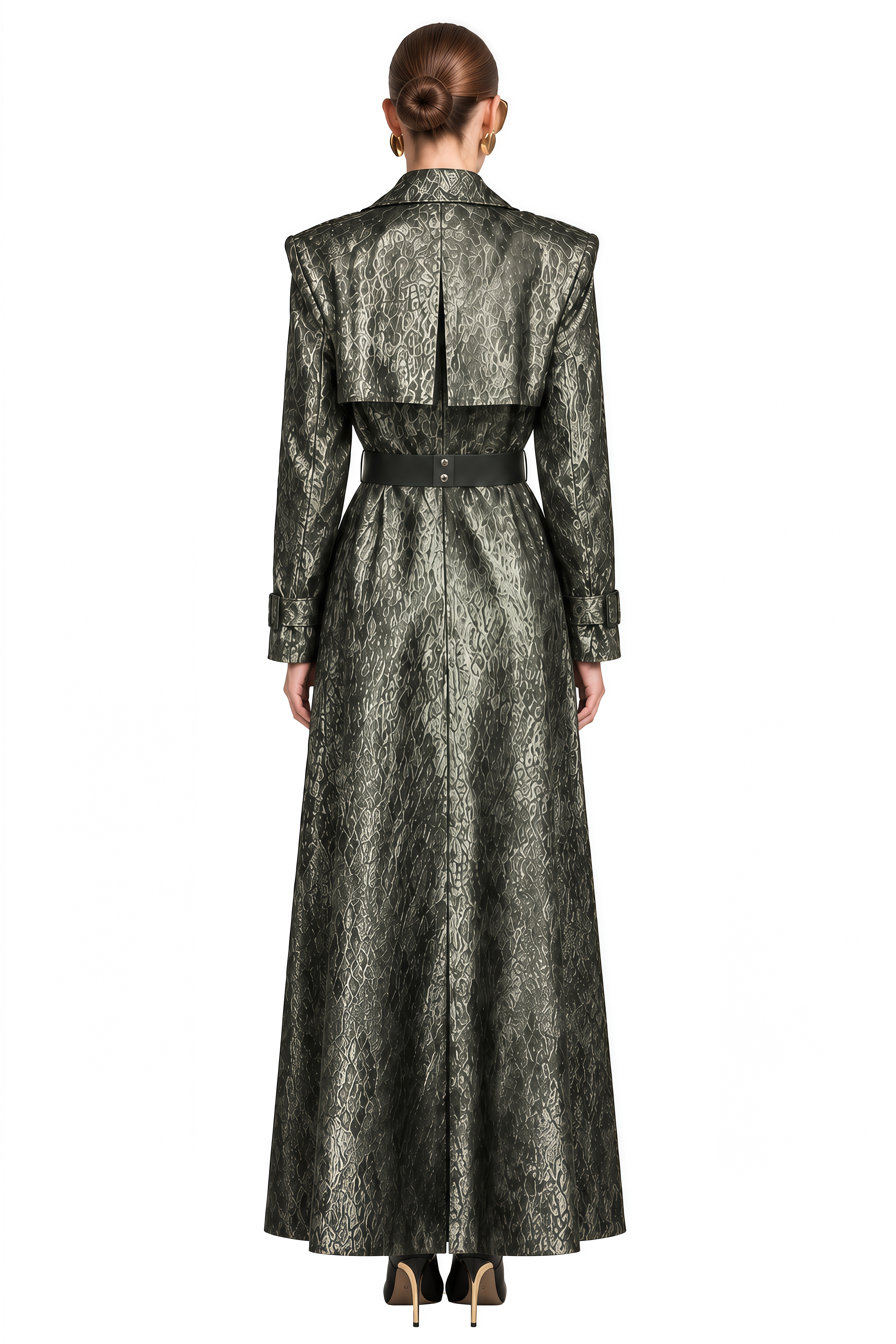 Emmeline Grey Green Asymmetrical Structured Coat