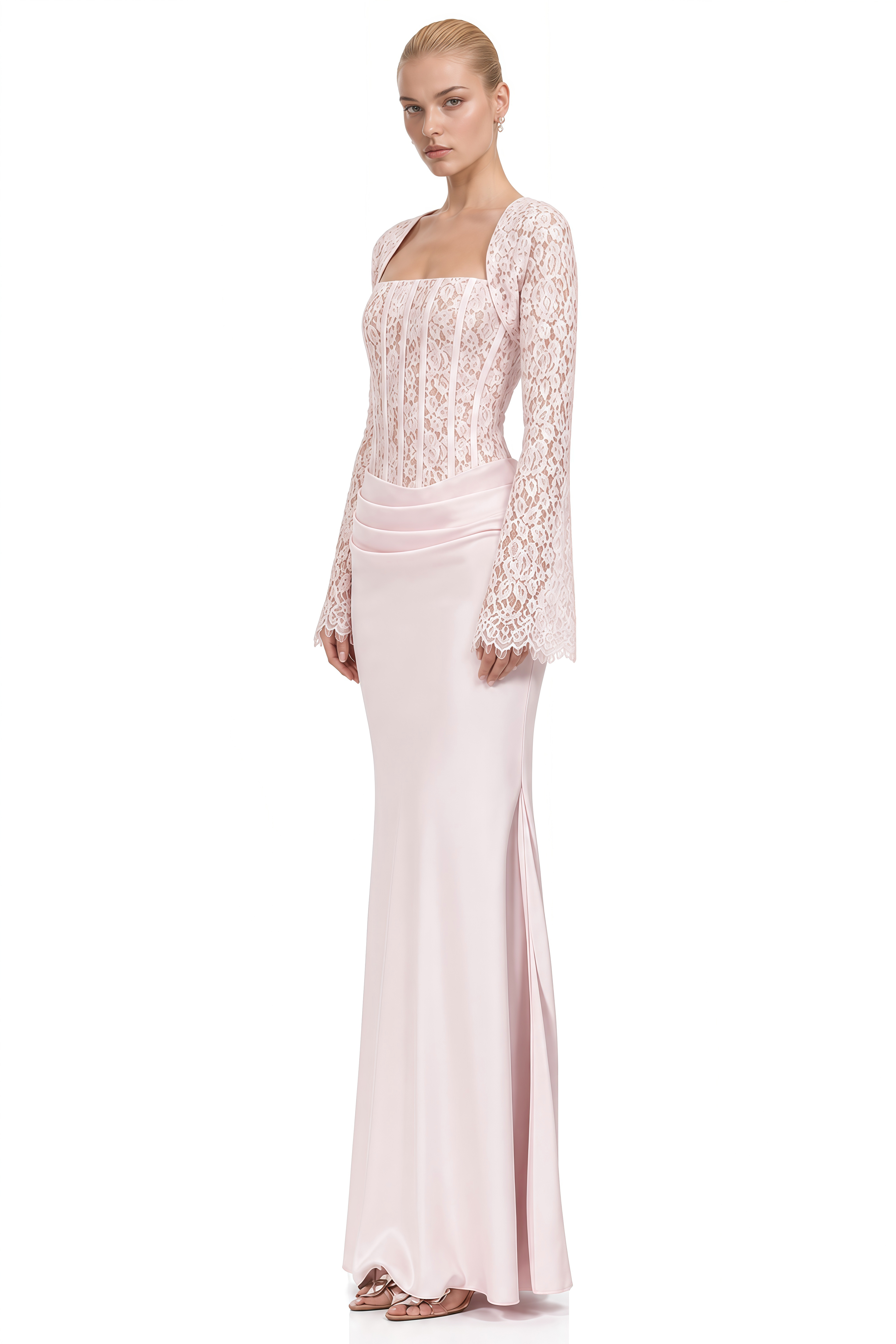 Emma Pink Strapless Ruched Maxi Dress