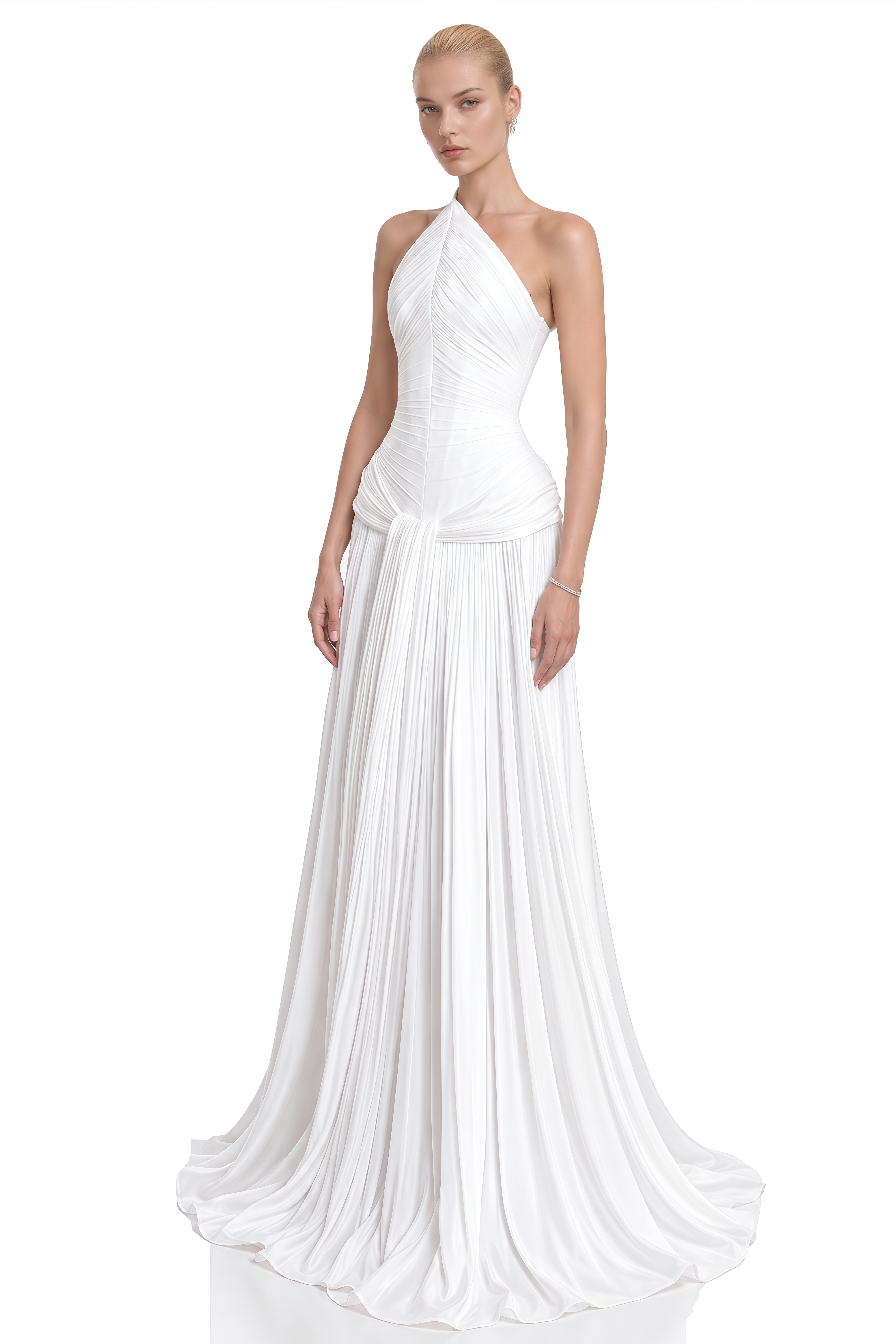 Hazel White Strapless Off-Shoulder Maxi Dress