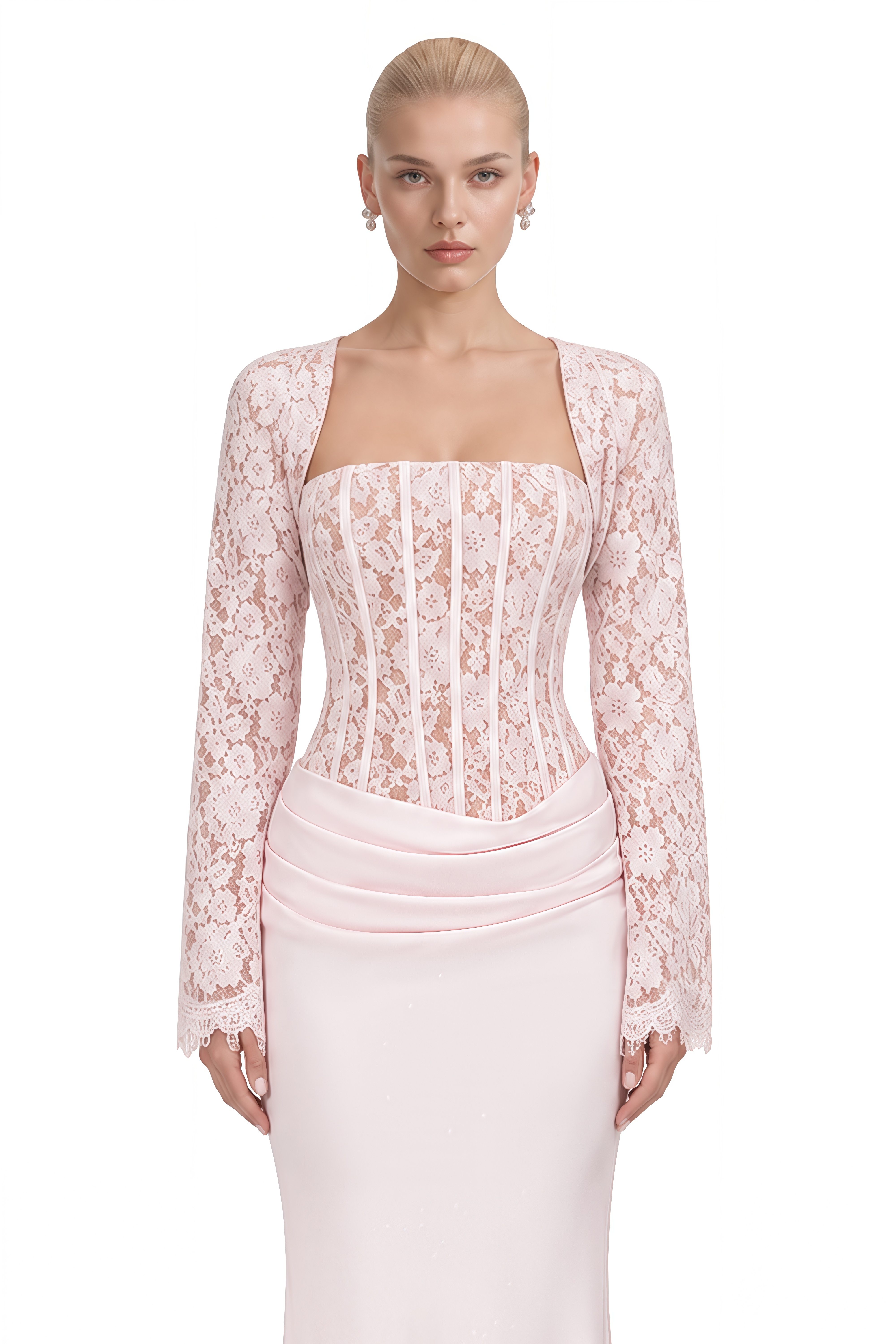 Emma Pink Strapless Ruched Maxi Dress