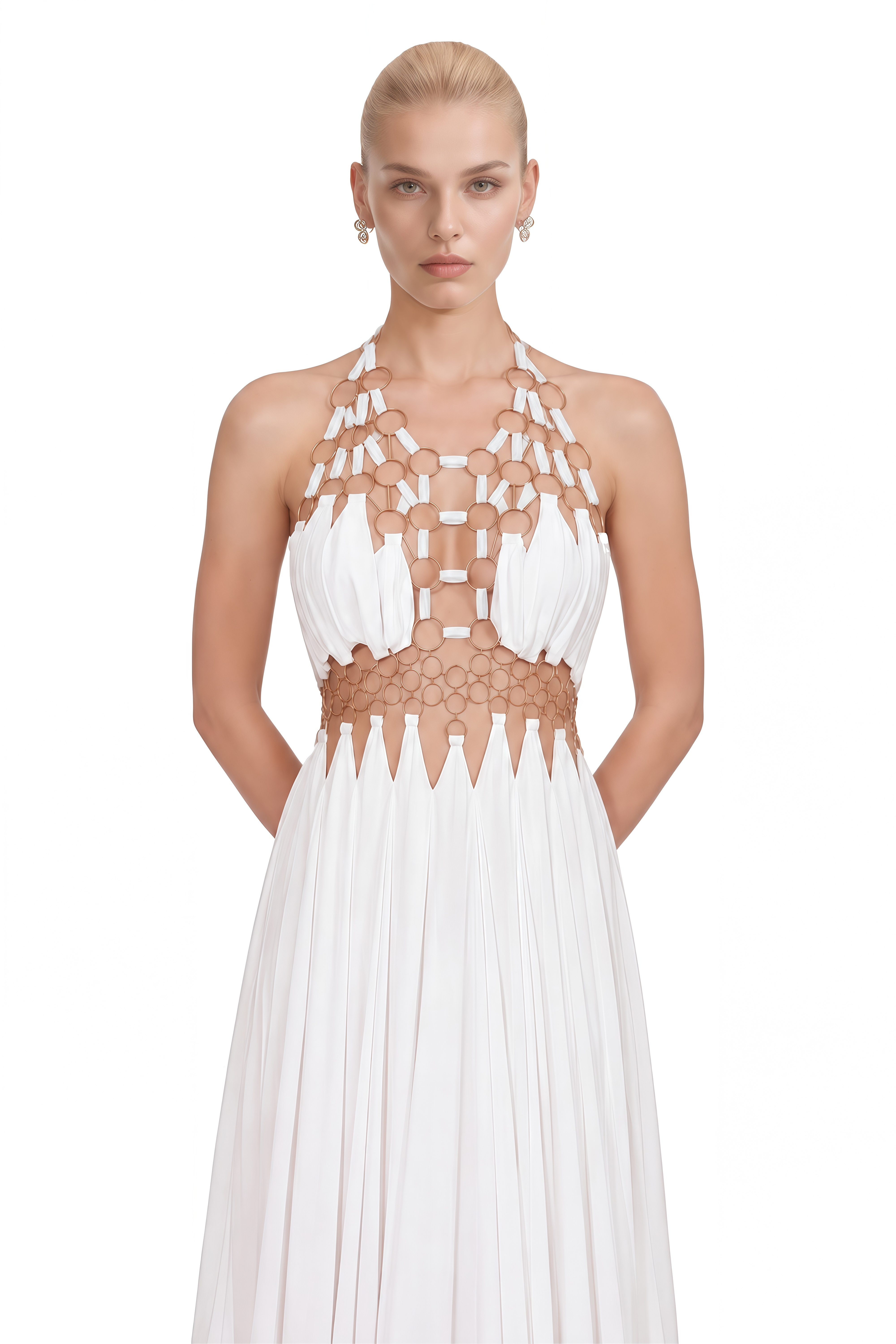 Posie White Halterneck Cut-Out Maxi Dress