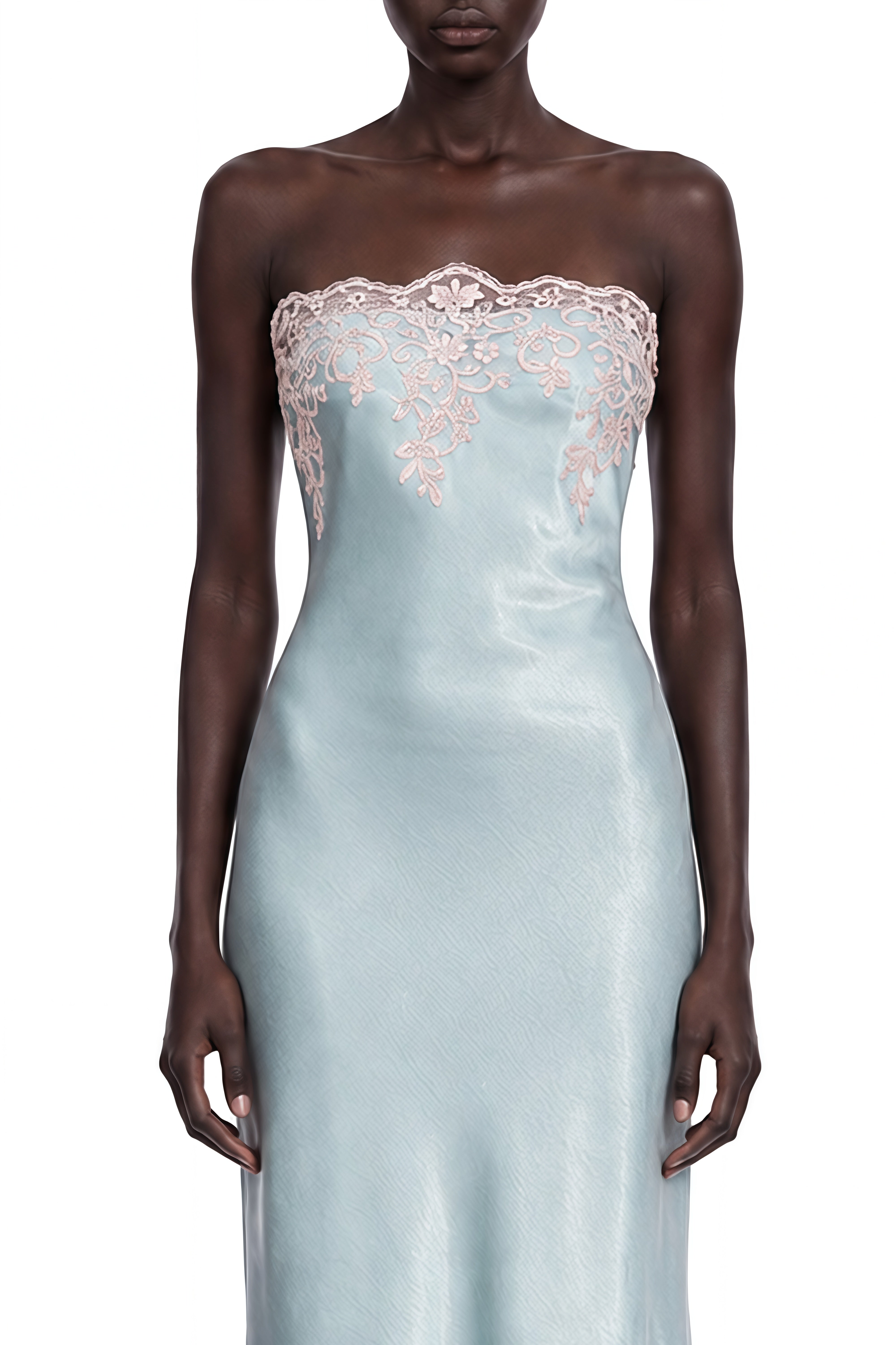 Florence Blue Off Shoulder Lace Midi Dress