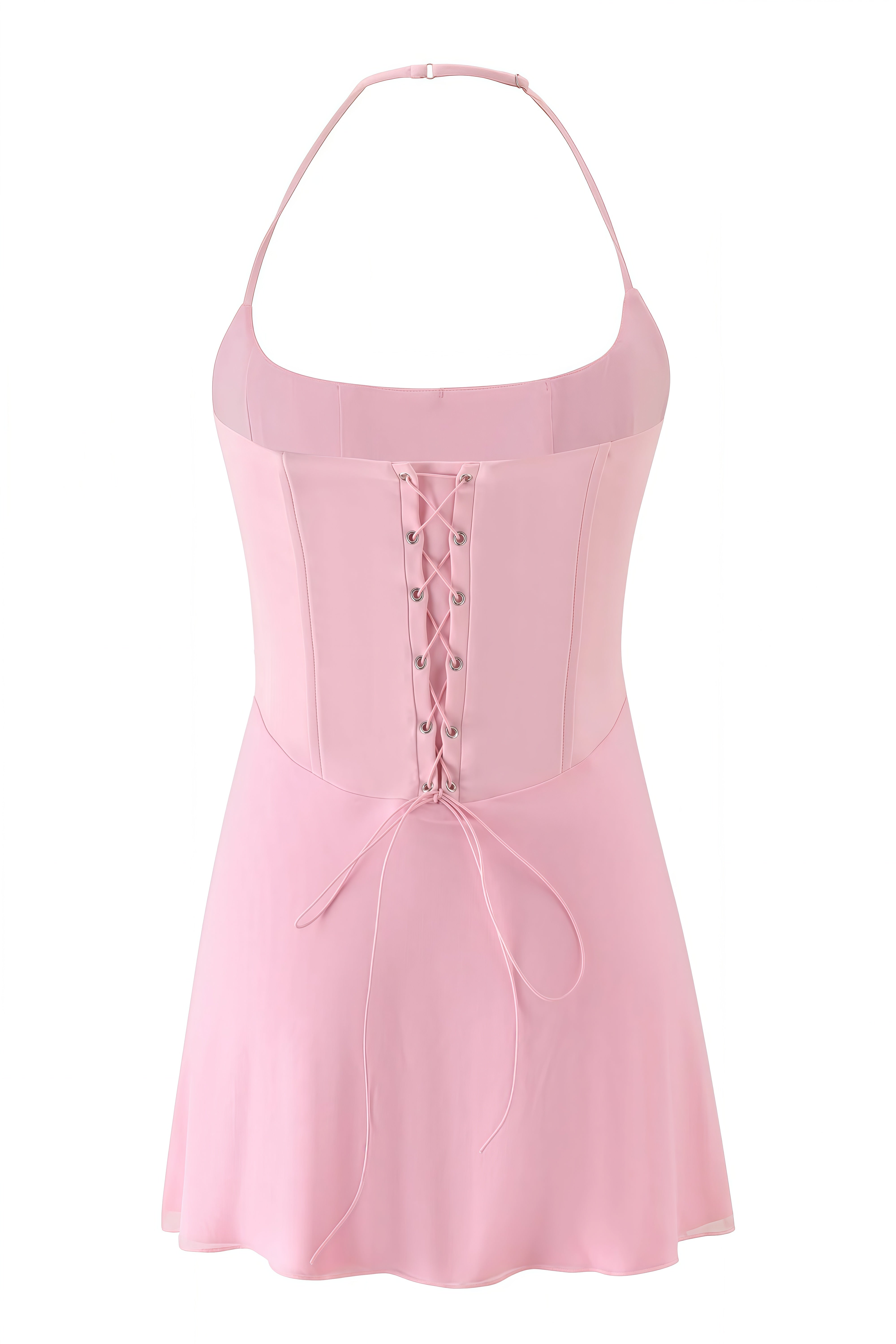 Seraphina Pink Halterneck Sleeveless Mini Dress