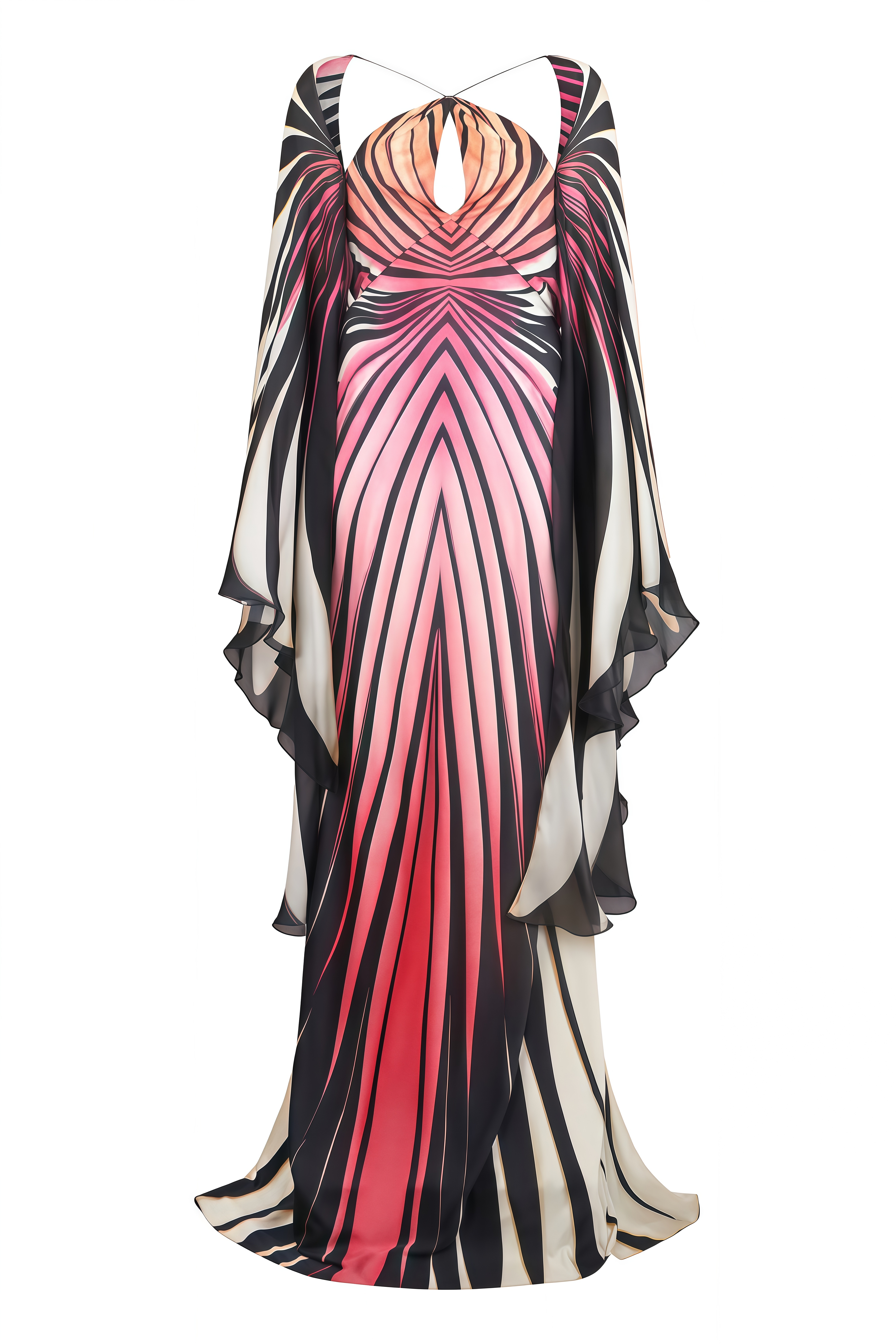 Hermione Pink Halterneck Zebra Print Maxi Dress
