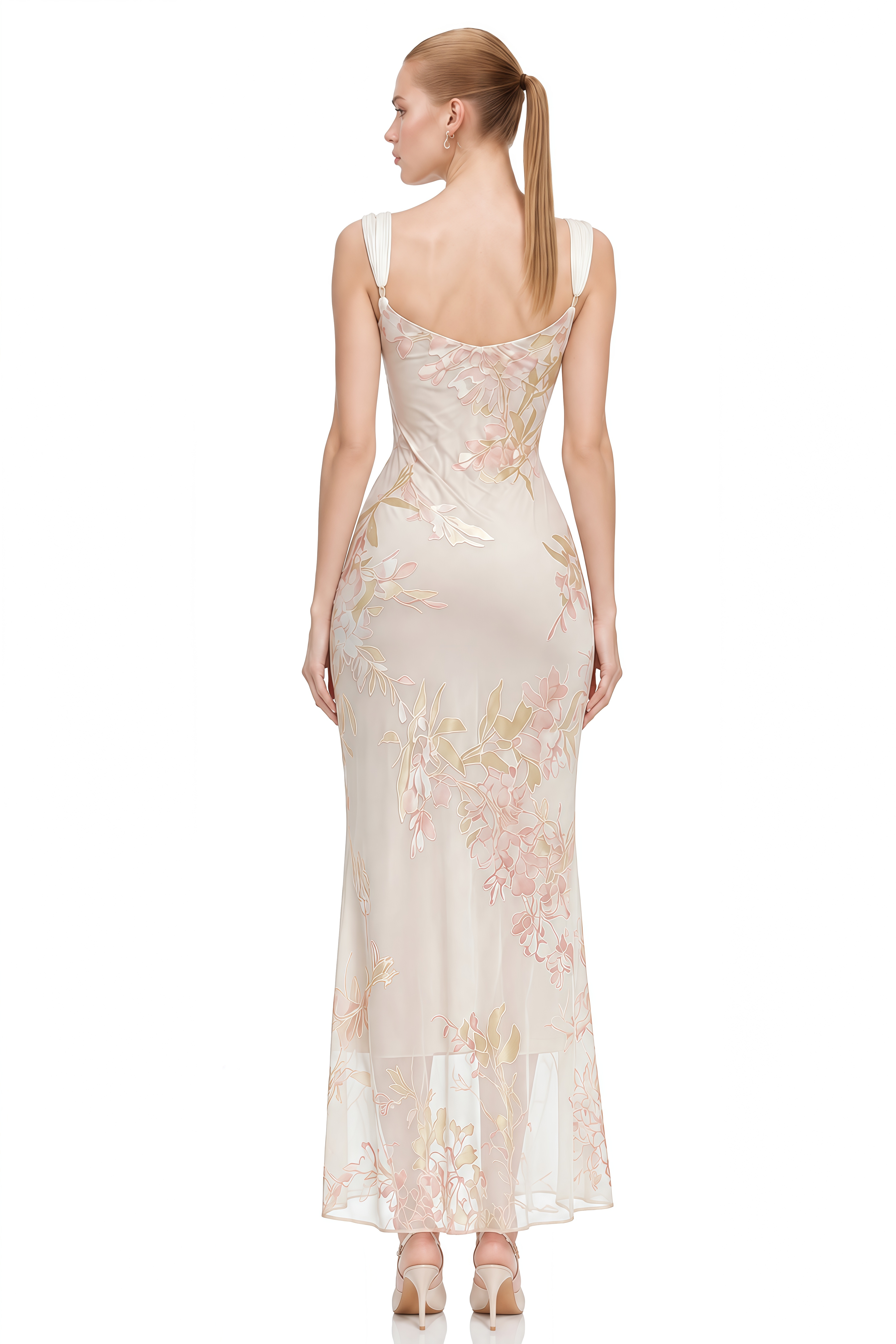 Luna White Floral Embroidered Maxi Dress