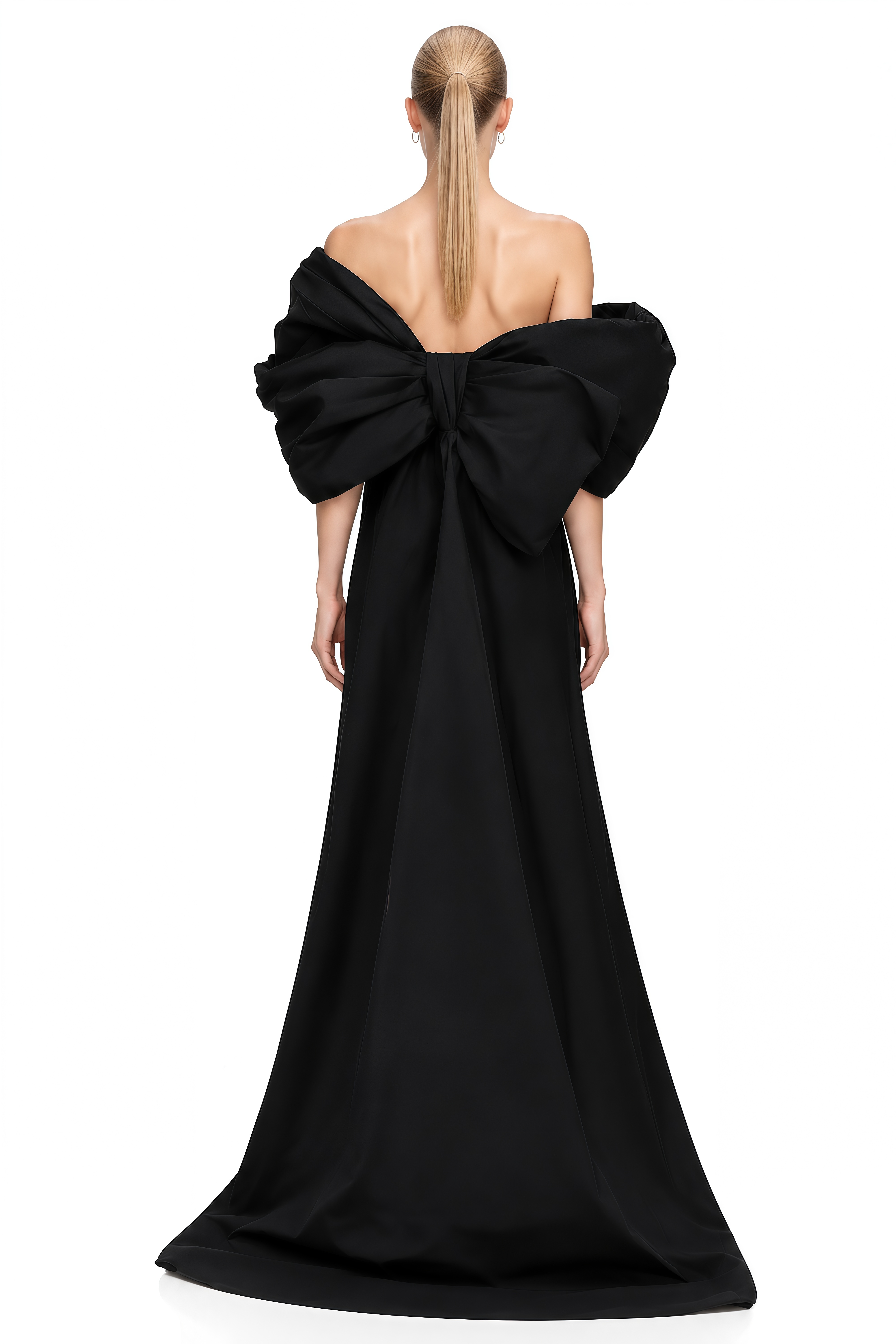 Lyra White Off-Shoulder Contrast Maxi Dress