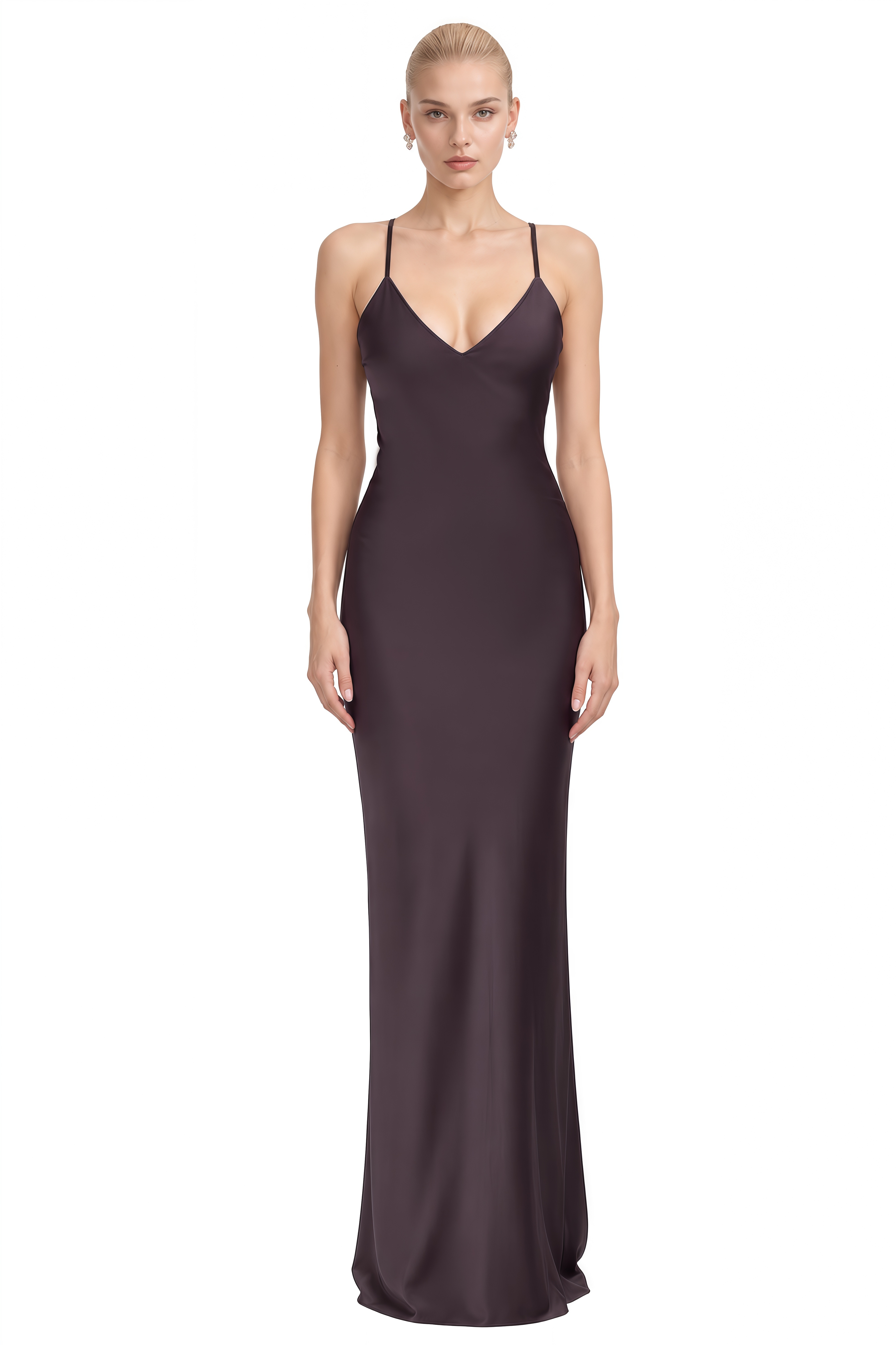 Miranda Chocolate Turtleneck Cape Maxi Dress