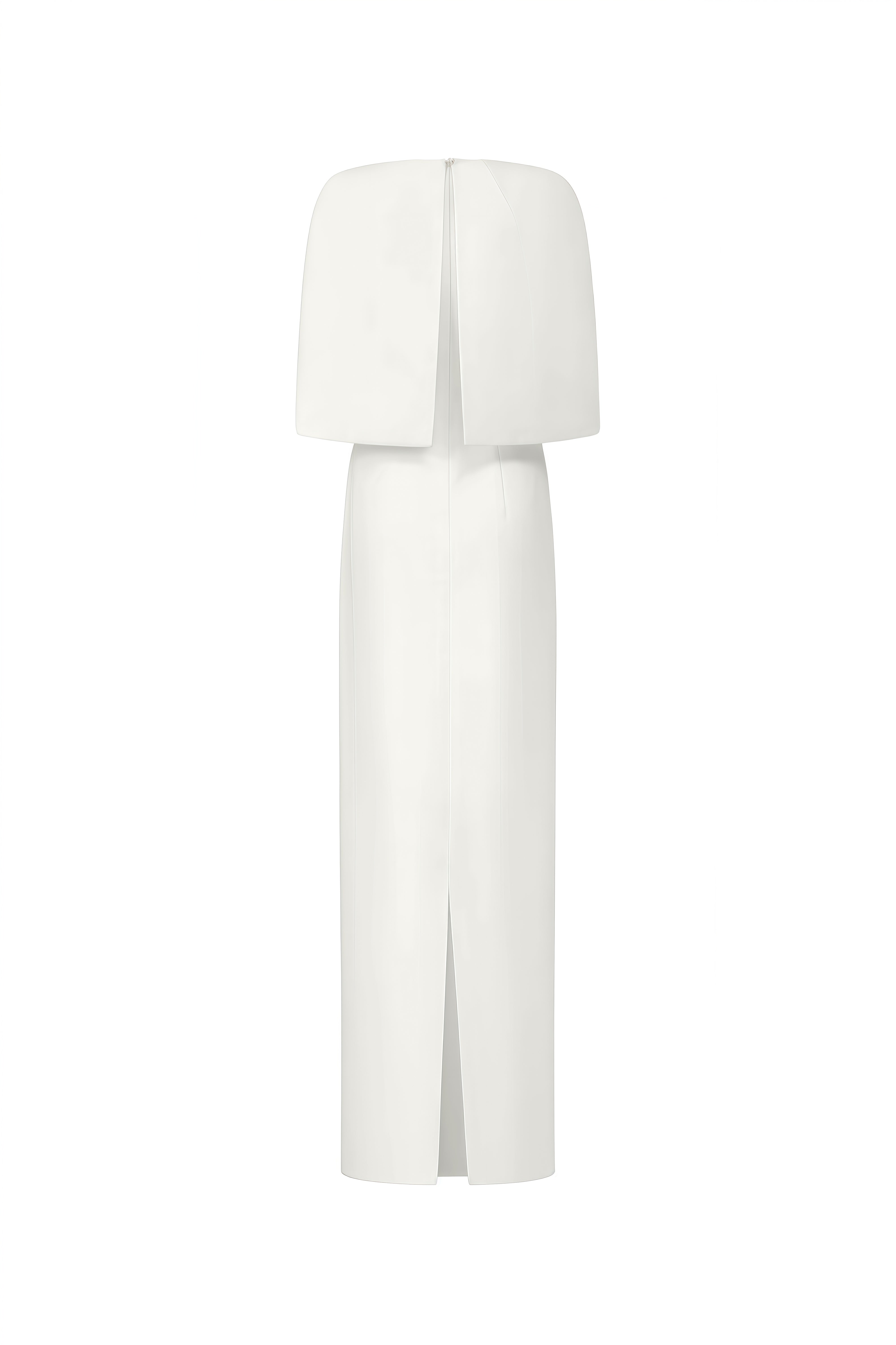 Vienne White Floral Embellished Cape Maxi Dress