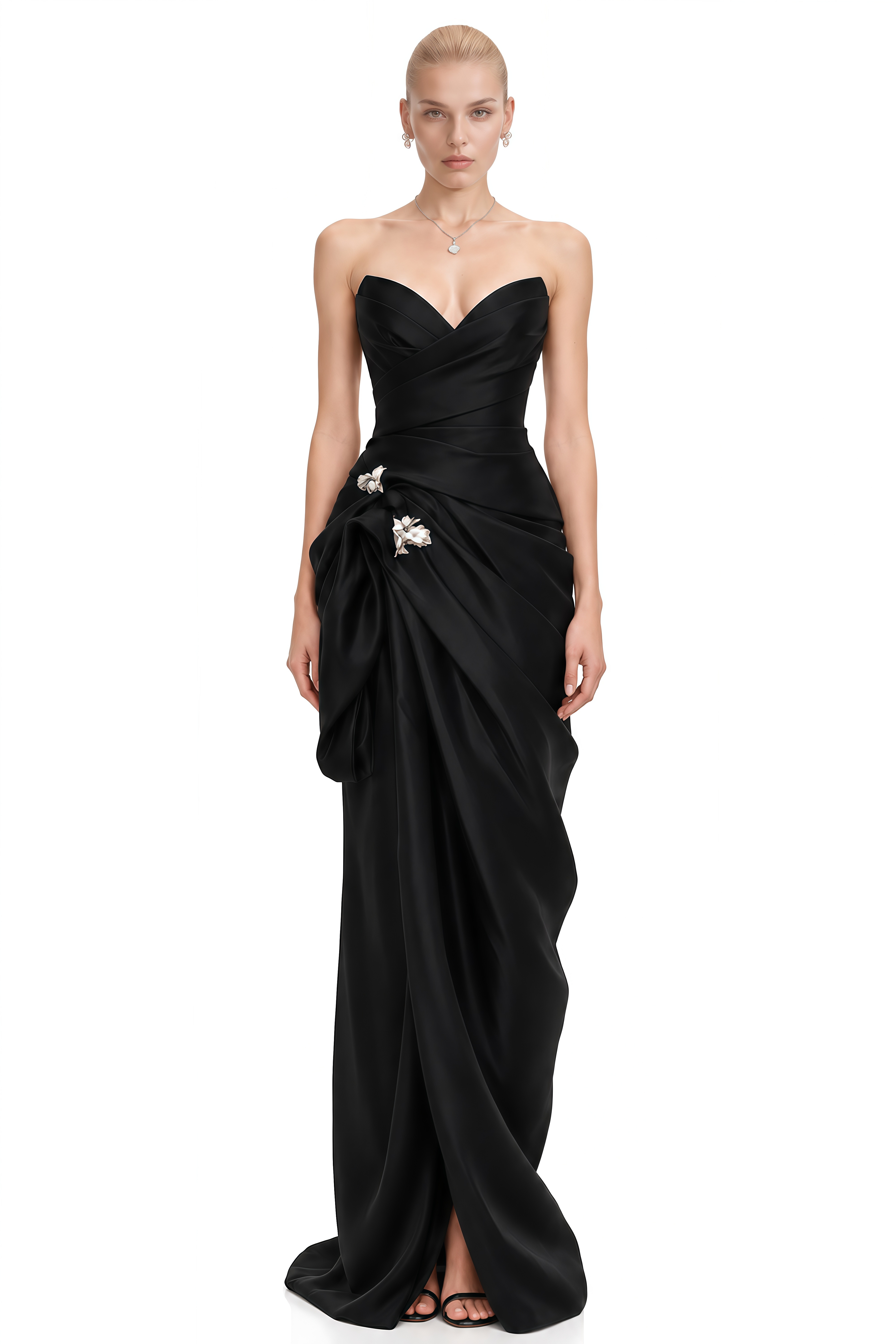Tilly Black Strapless Embellished Maxi Dress