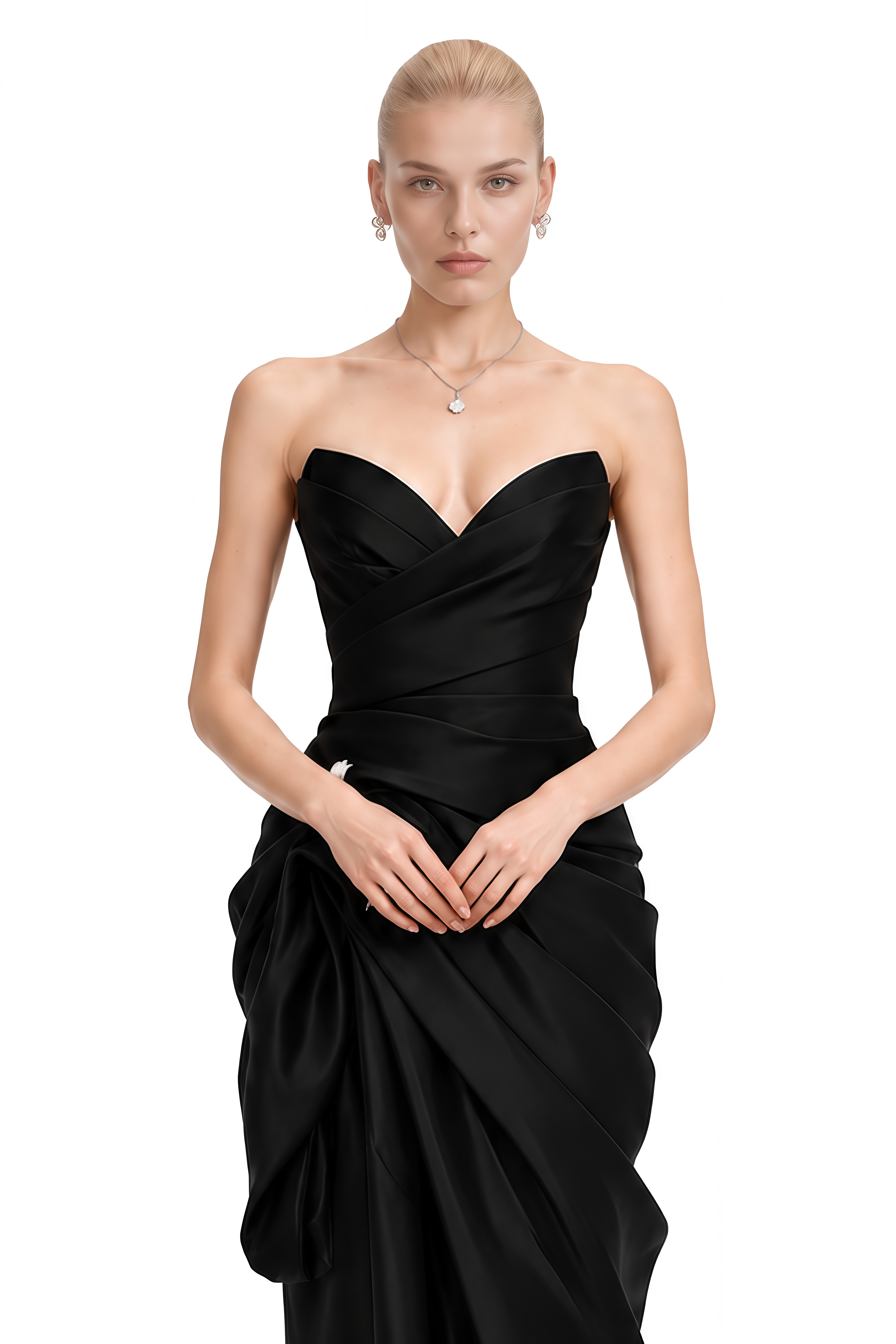 Tilly Black Strapless Embellished Maxi Dress