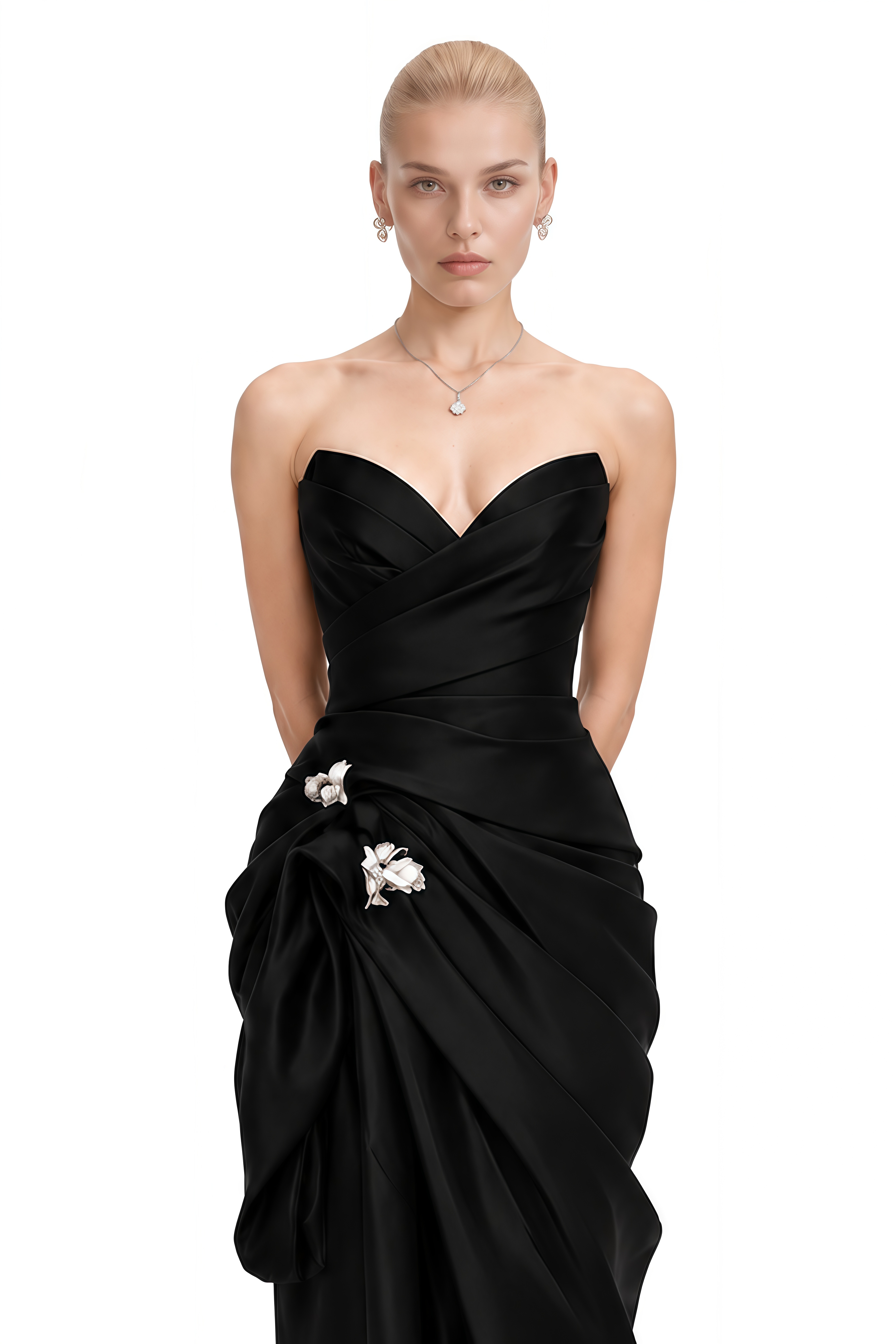 Tilly Black Strapless Embellished Maxi Dress