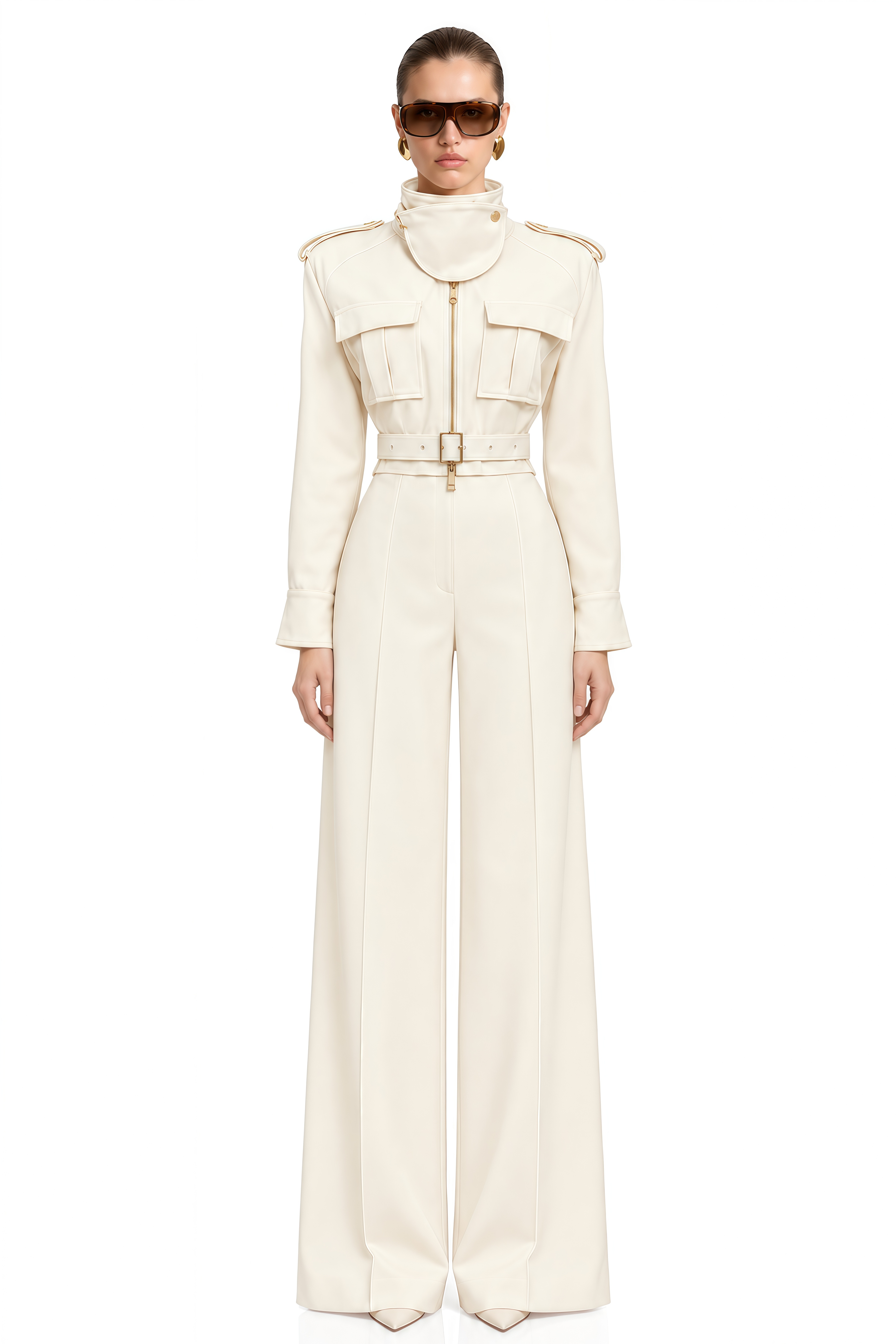 Maeve White Long Sleeves Cropped Jacket