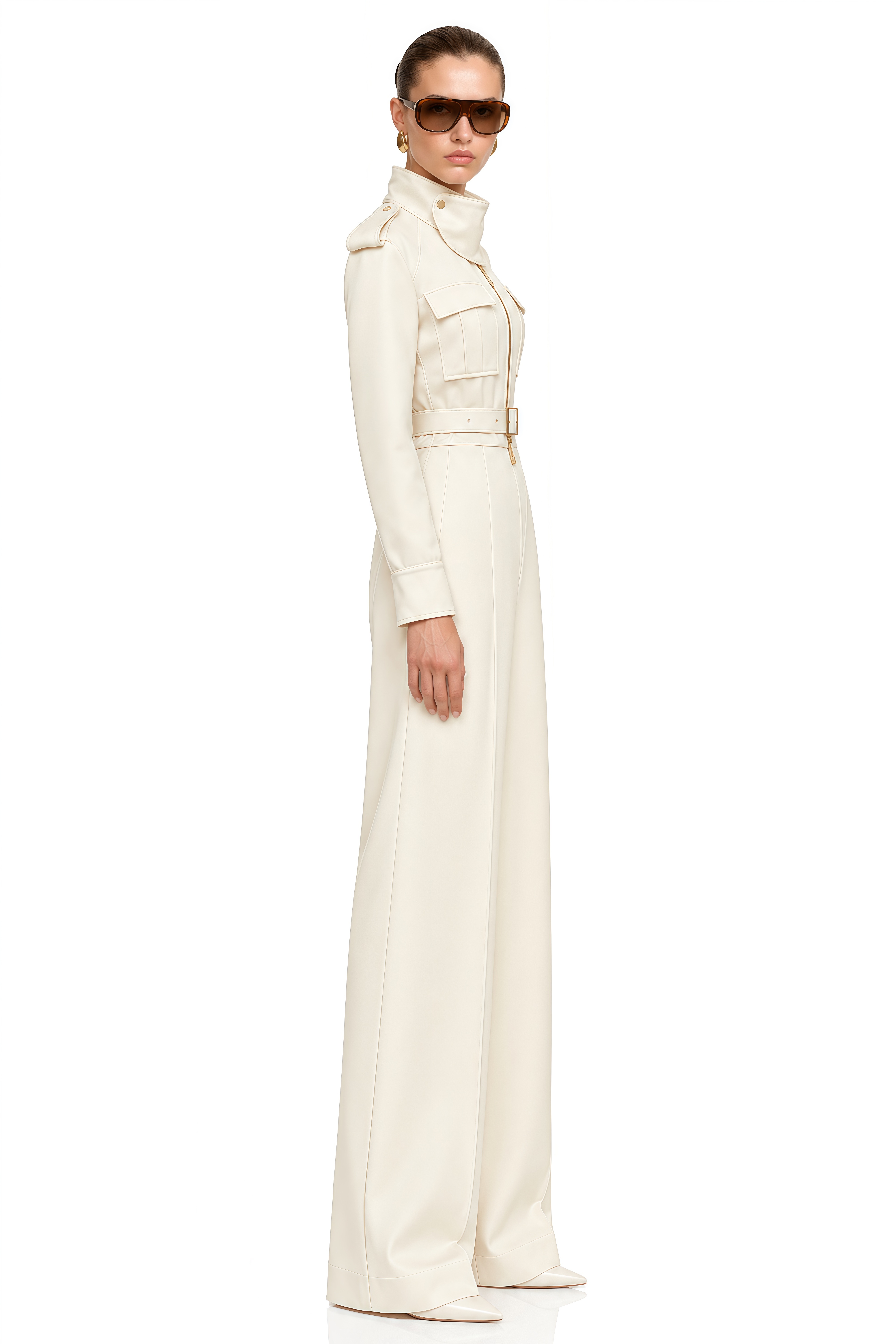 Maeve White Long Sleeves Cropped Jacket