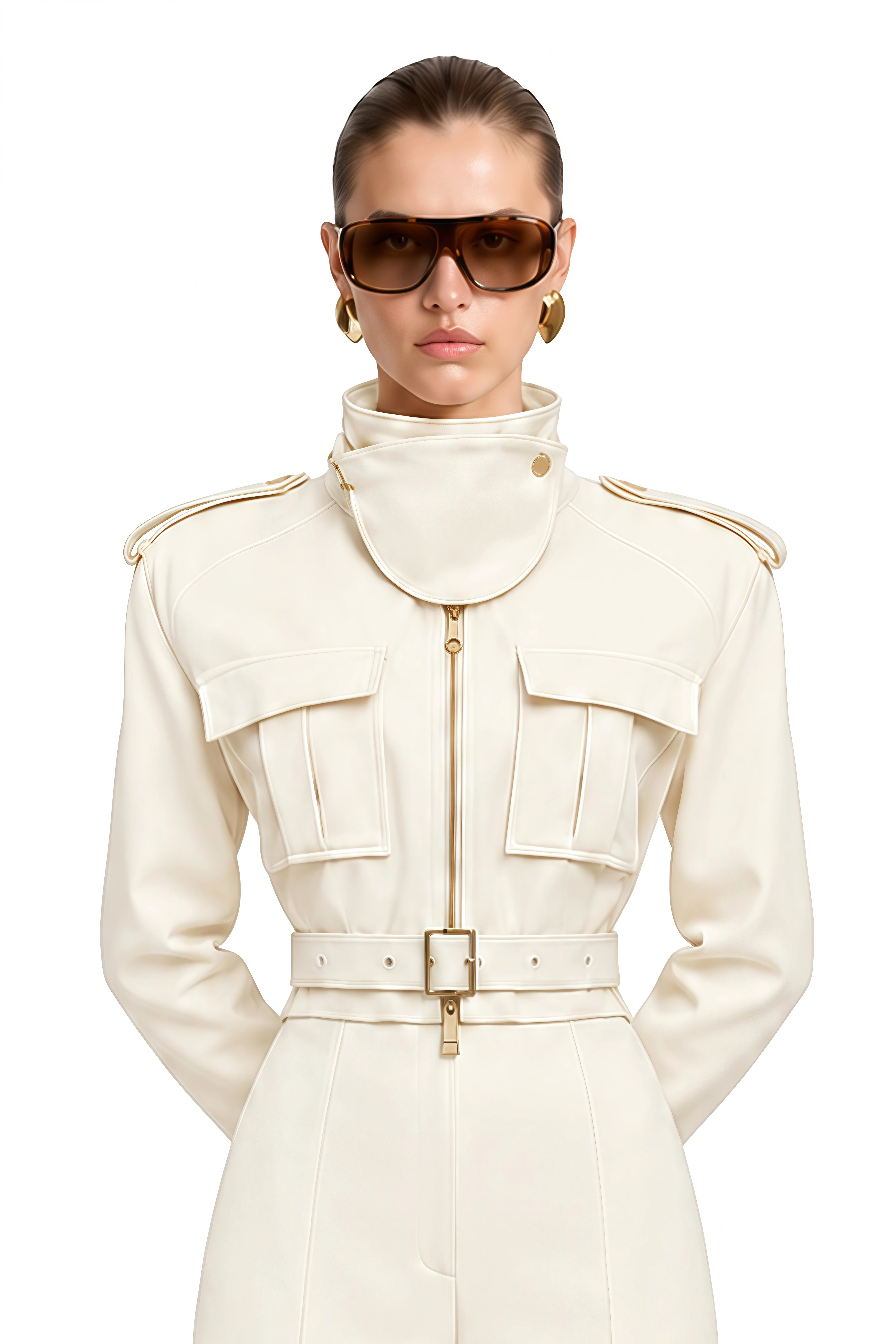 Maeve White Long Sleeves Cropped Jacket