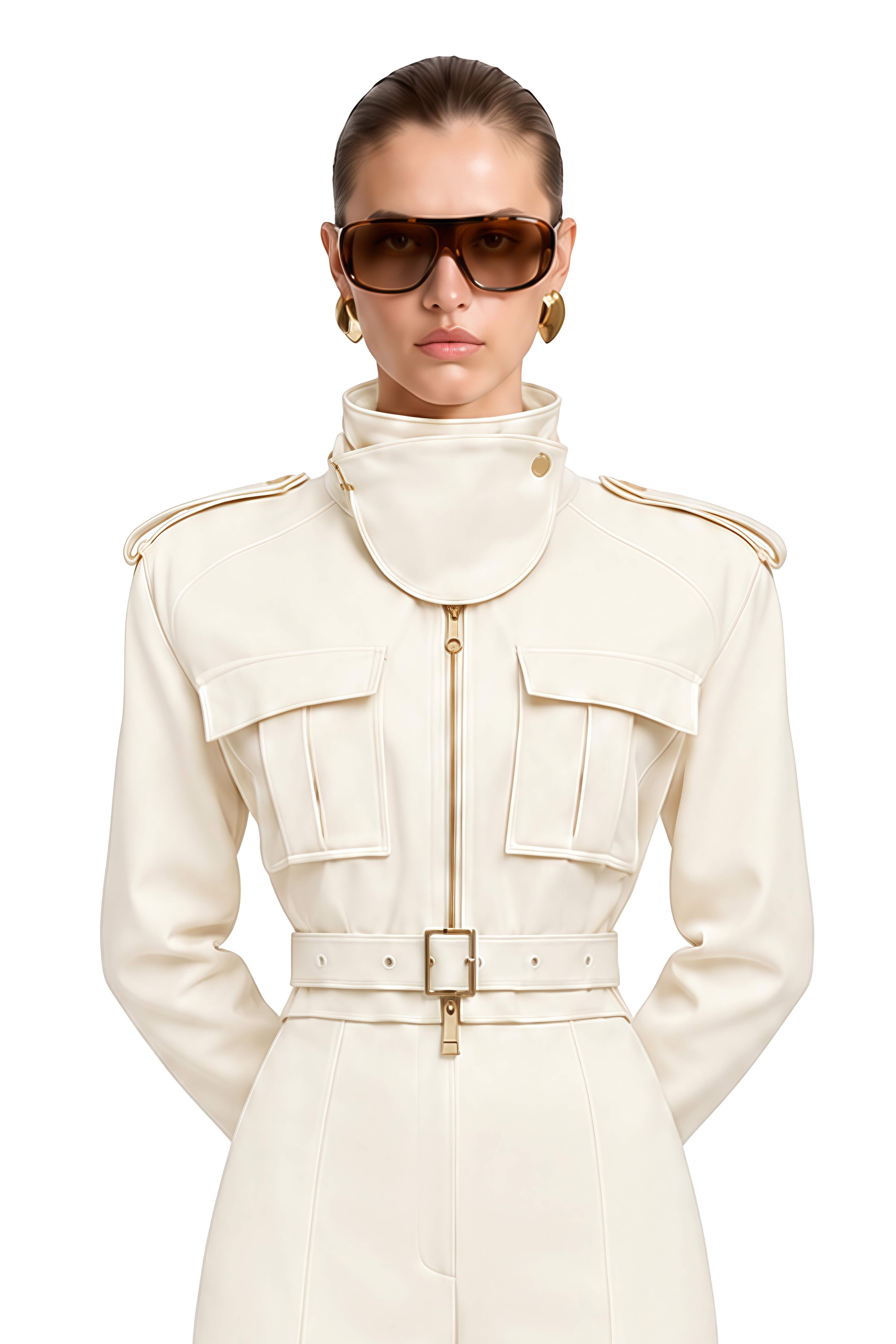 Maeve White Long Sleeves Cropped Jacket