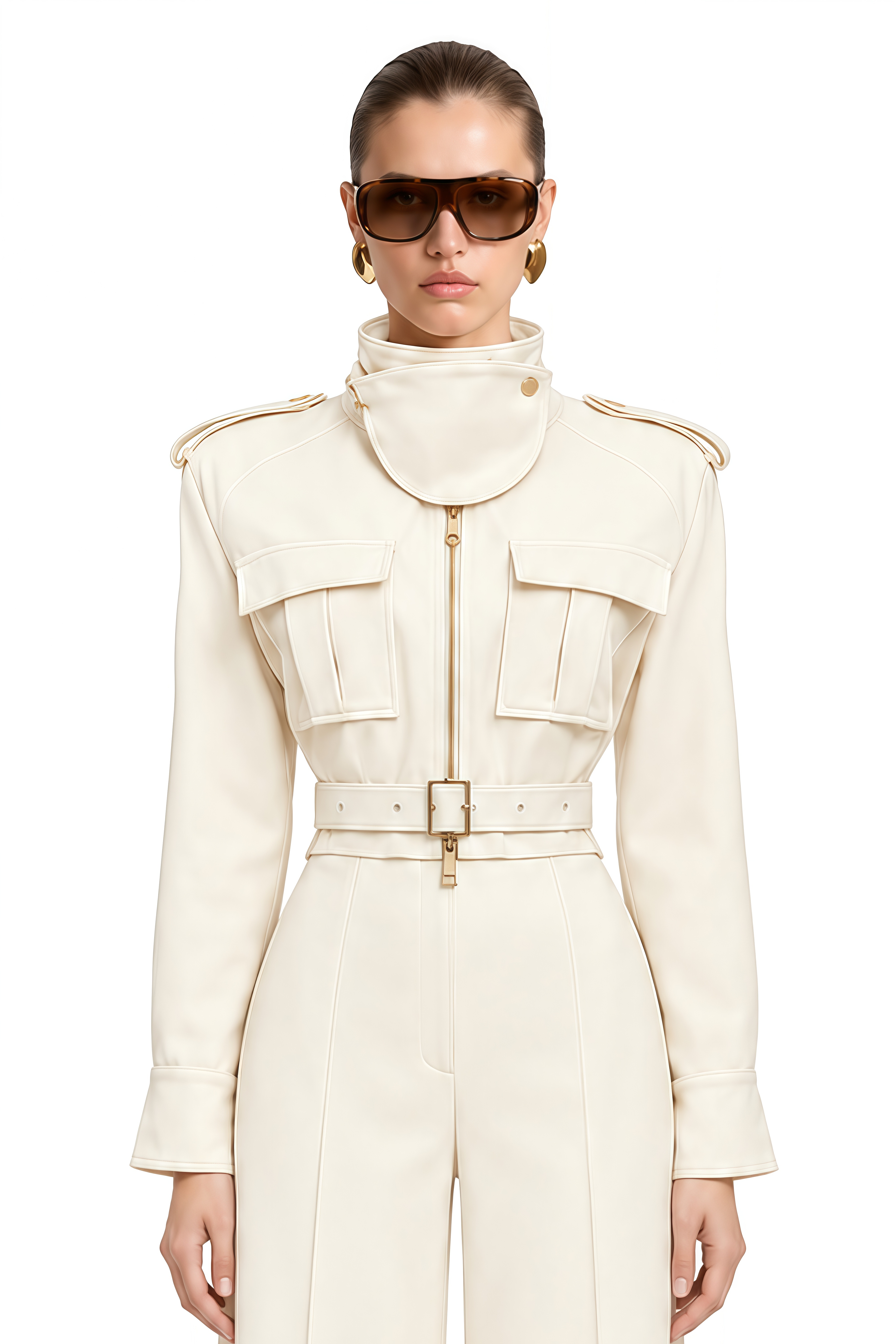 Maeve White Long Sleeves Cropped Jacket