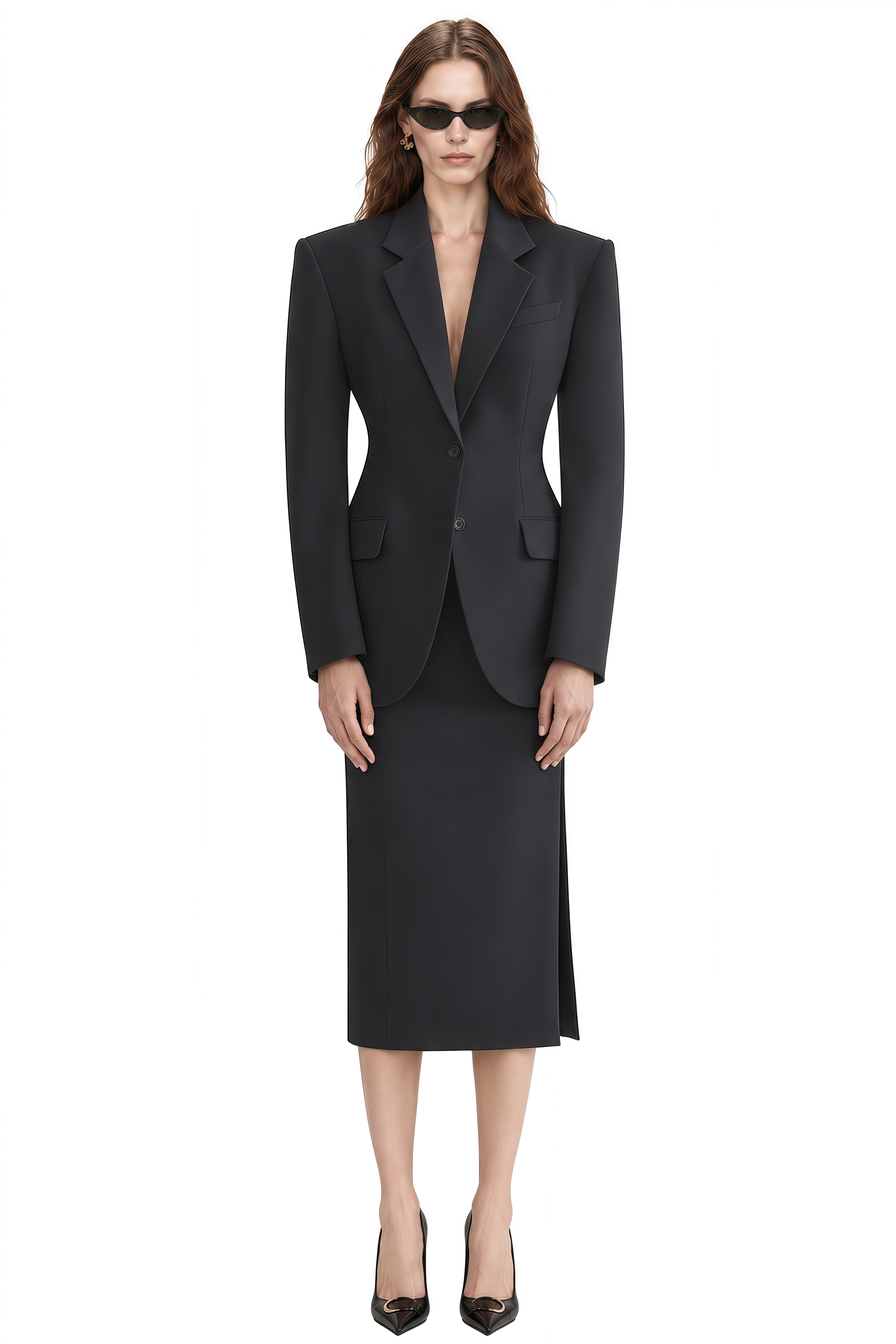 Sylvia Black Long Sleeves Structured Jacket