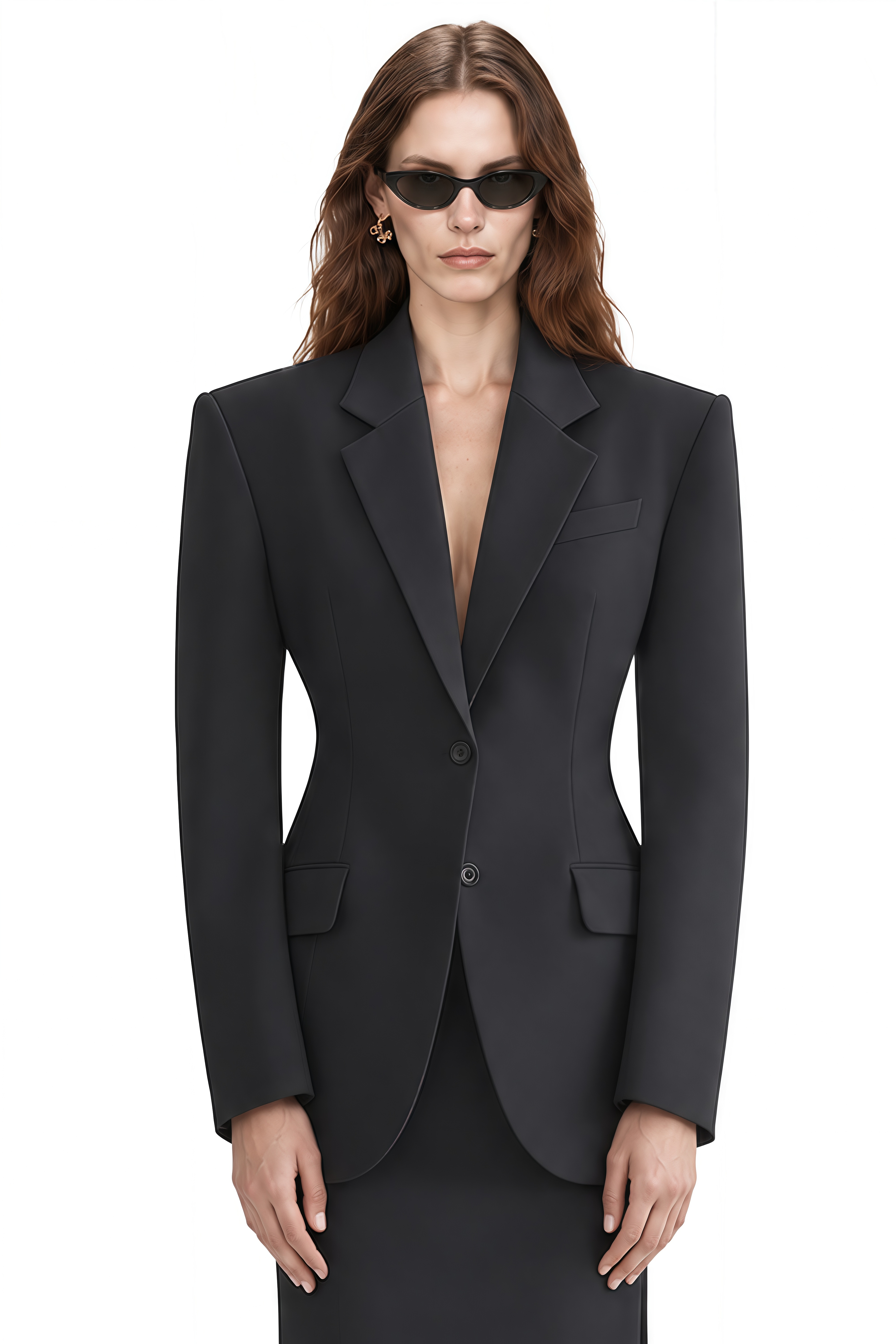 Sylvia Black Long Sleeves Structured Jacket