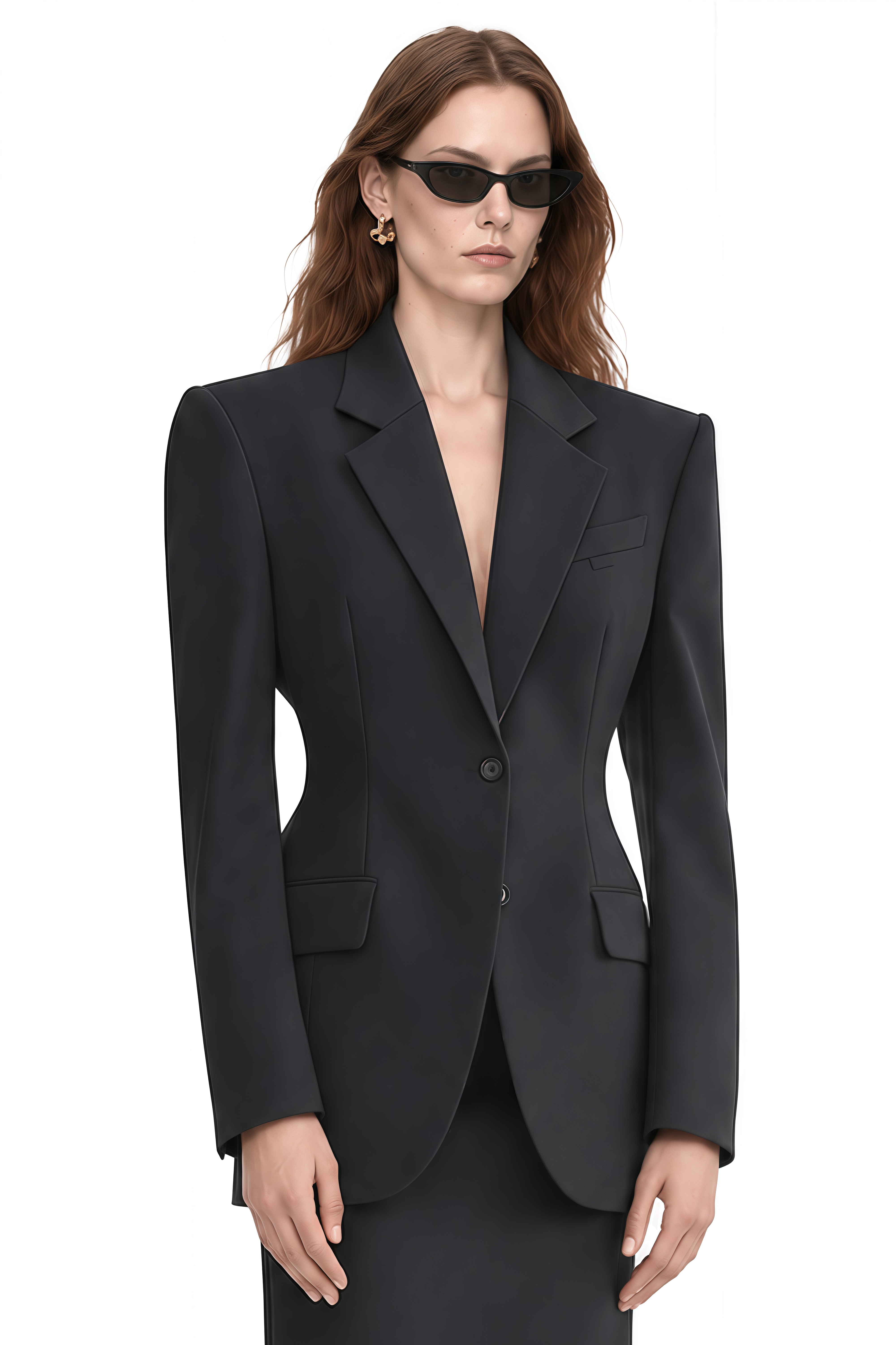 Sylvia Black Long Sleeves Structured Jacket
