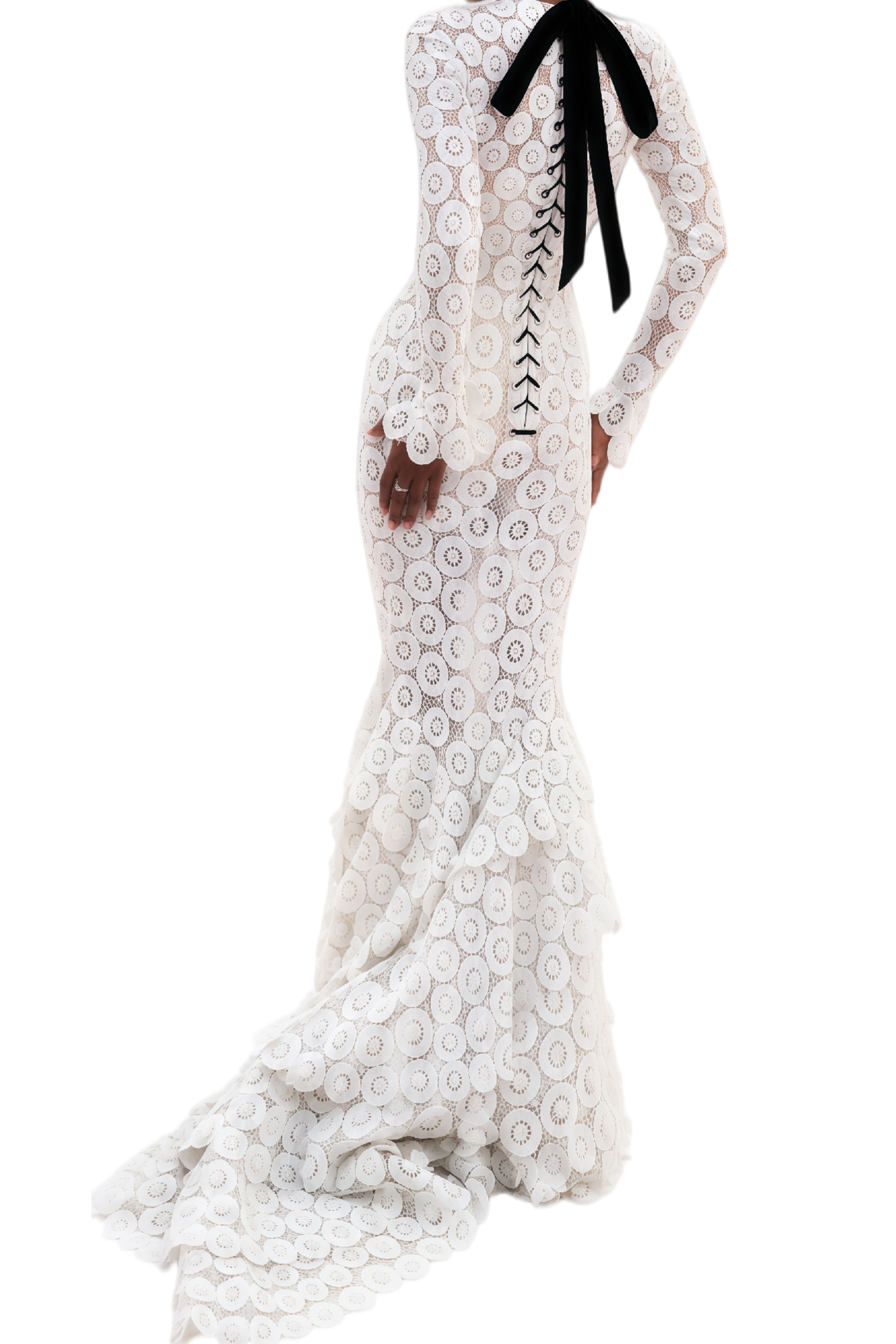 Amara White Cut-out Lace Maxi Dress