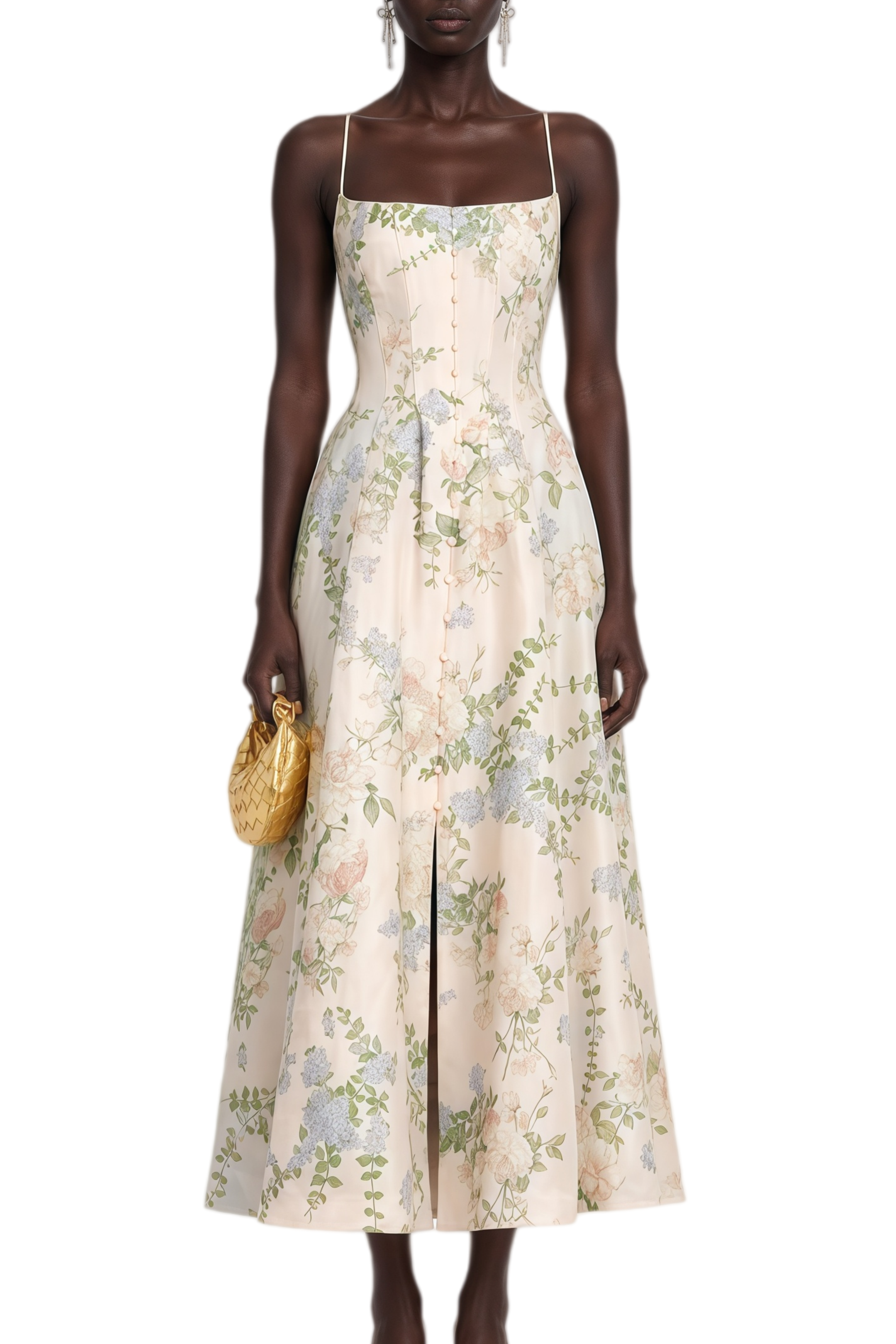 Elizabeth Pink Floral Print Maxi Dress