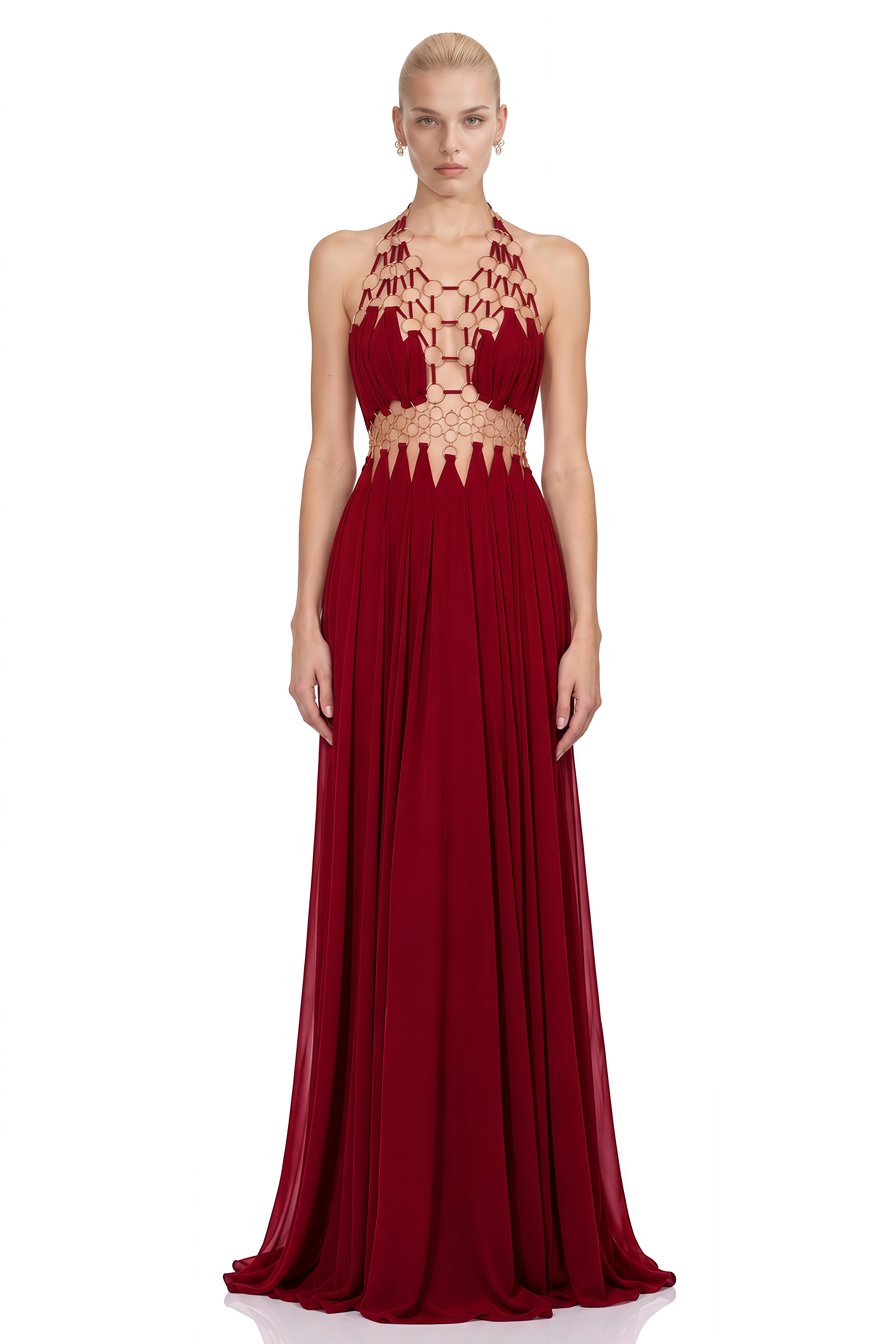 Posie Red Halterneck Cut-Out Maxi Dress
