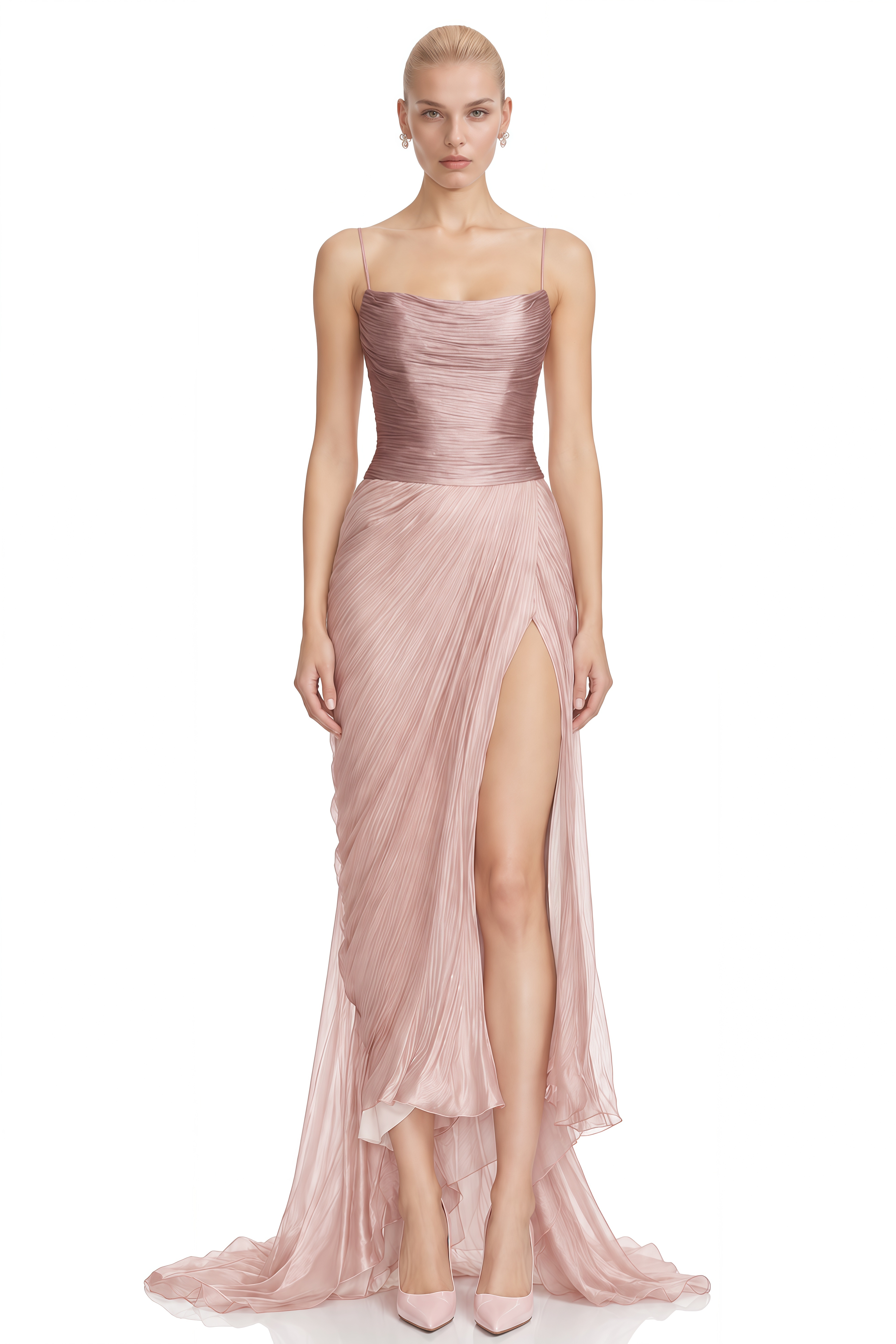 Margot Pink Sleeveless Draped Maxi Dress