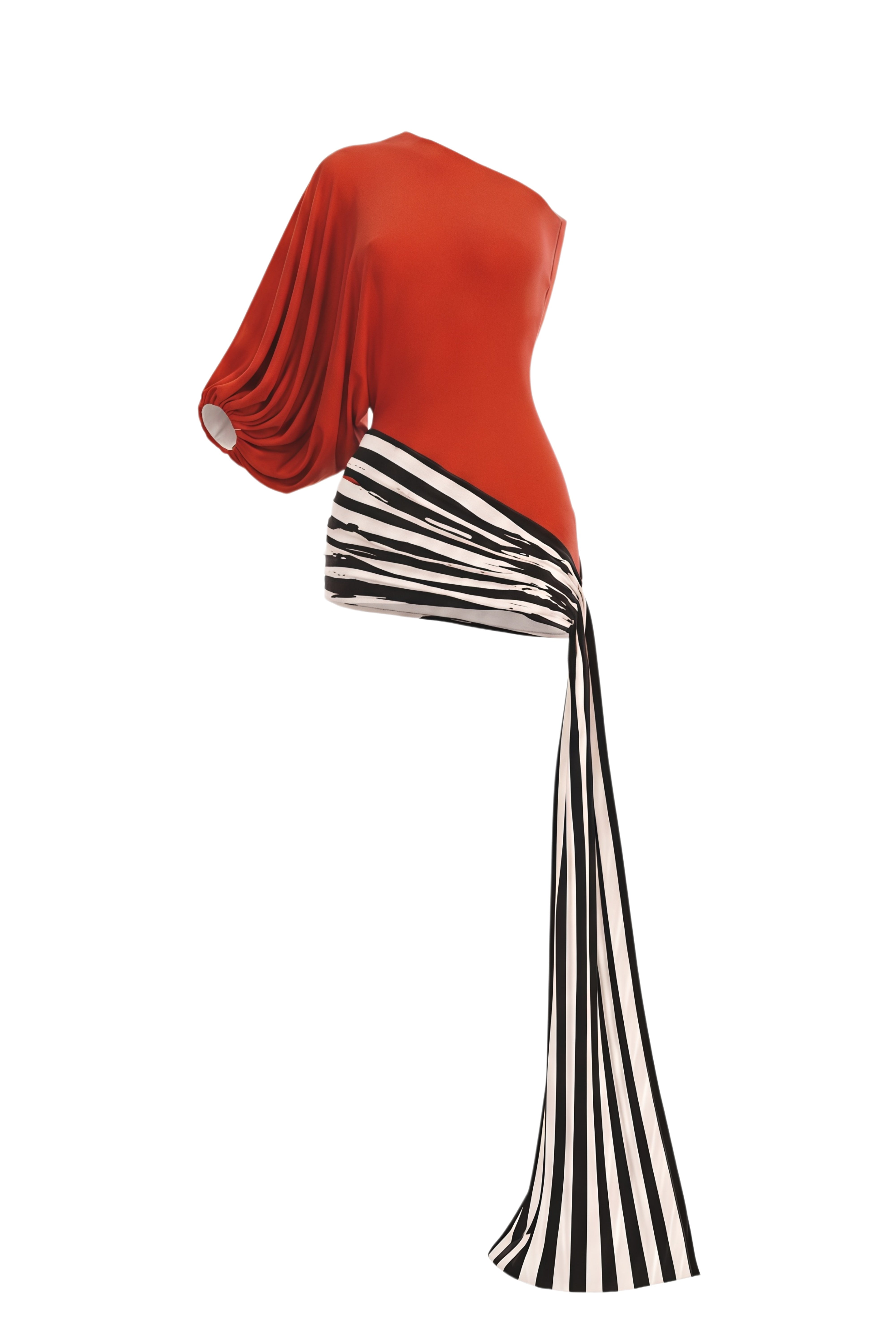 Linnea Red Asymmetrical Ruched Mini Dress