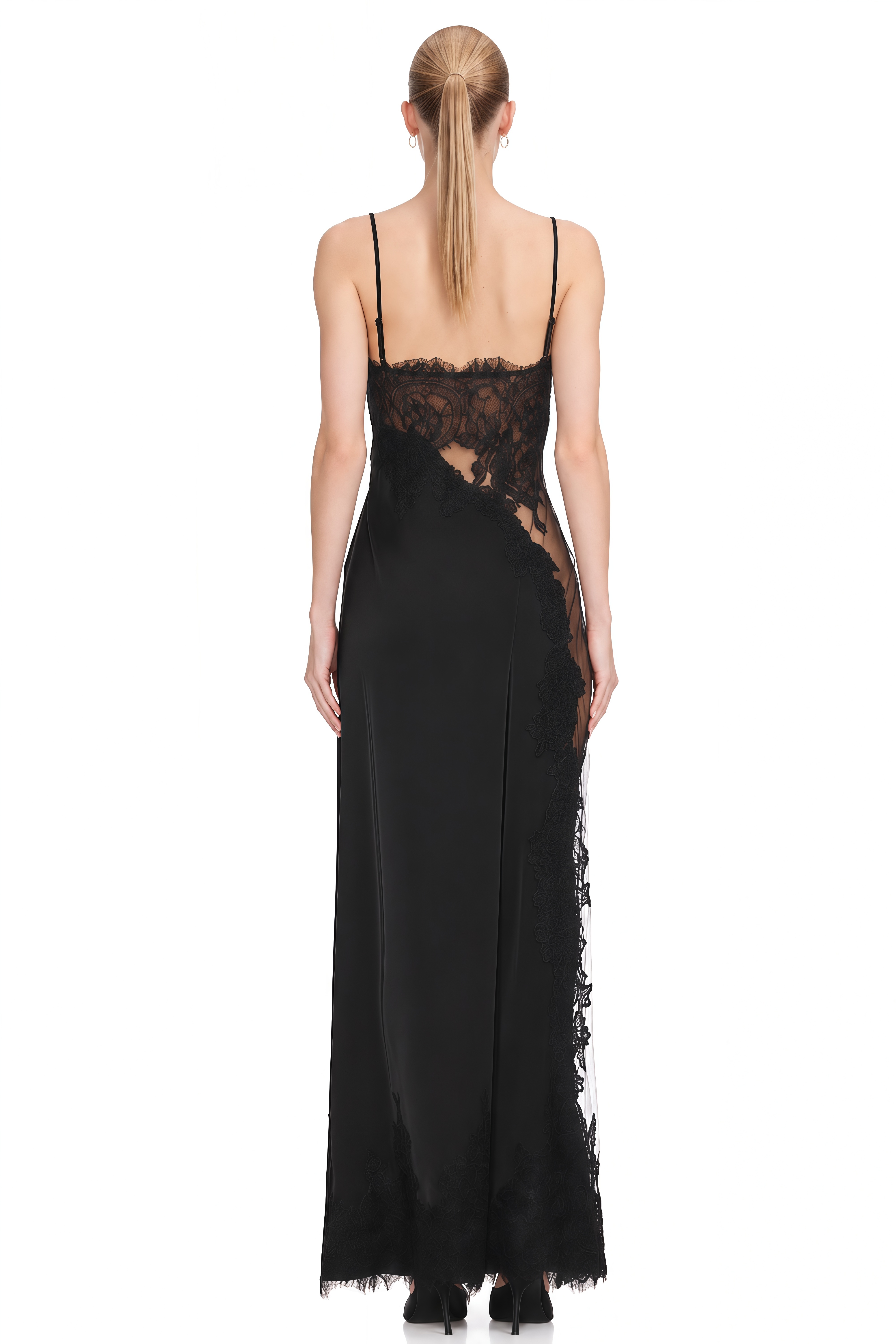 Florence Black Sleeveless Asymmetrical Maxi Dress