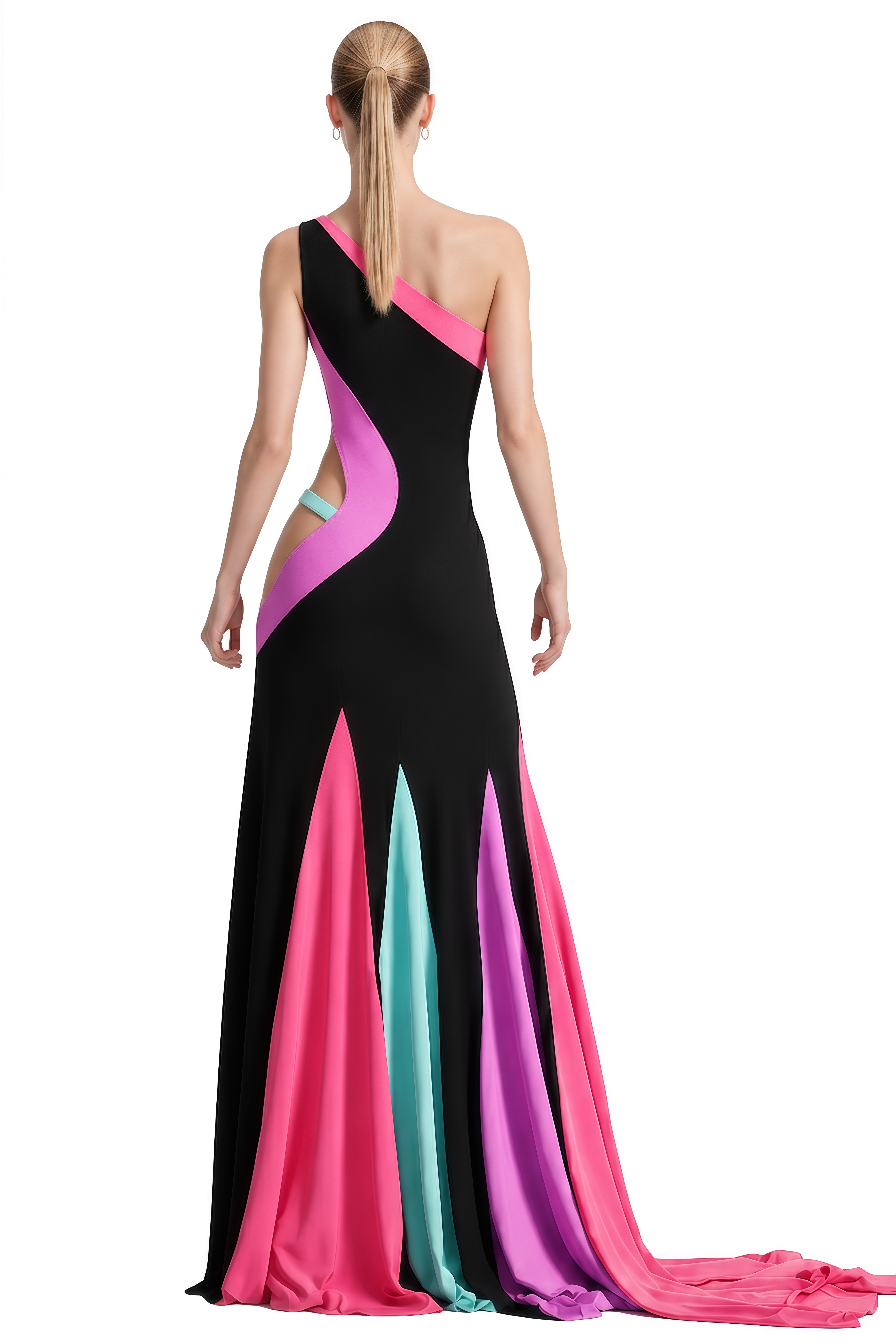 Austen Multicolor One Shoulder Cut-Out Maxi Dress