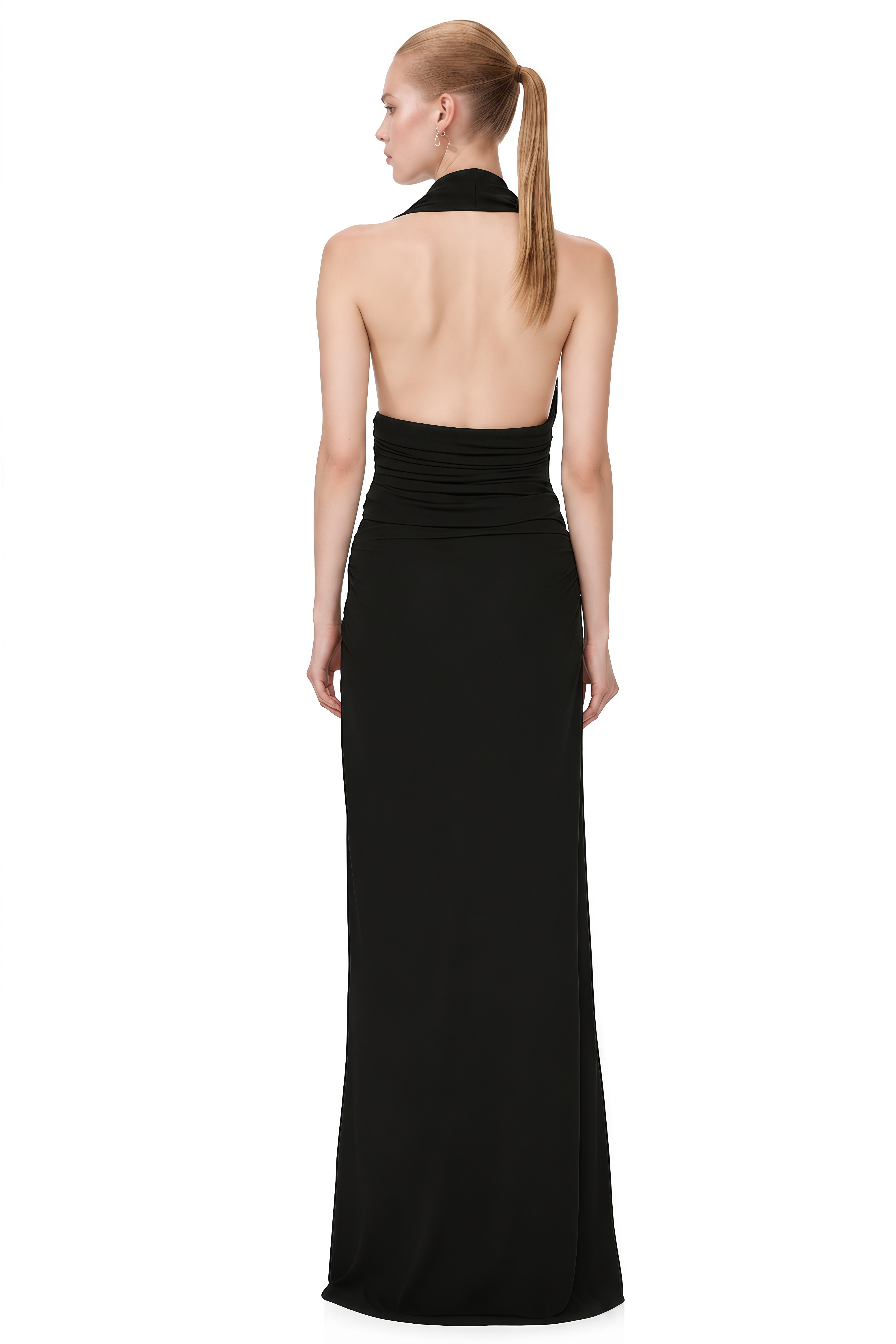 Esme Black Asymmetrical Cut-Out Maxi Dress