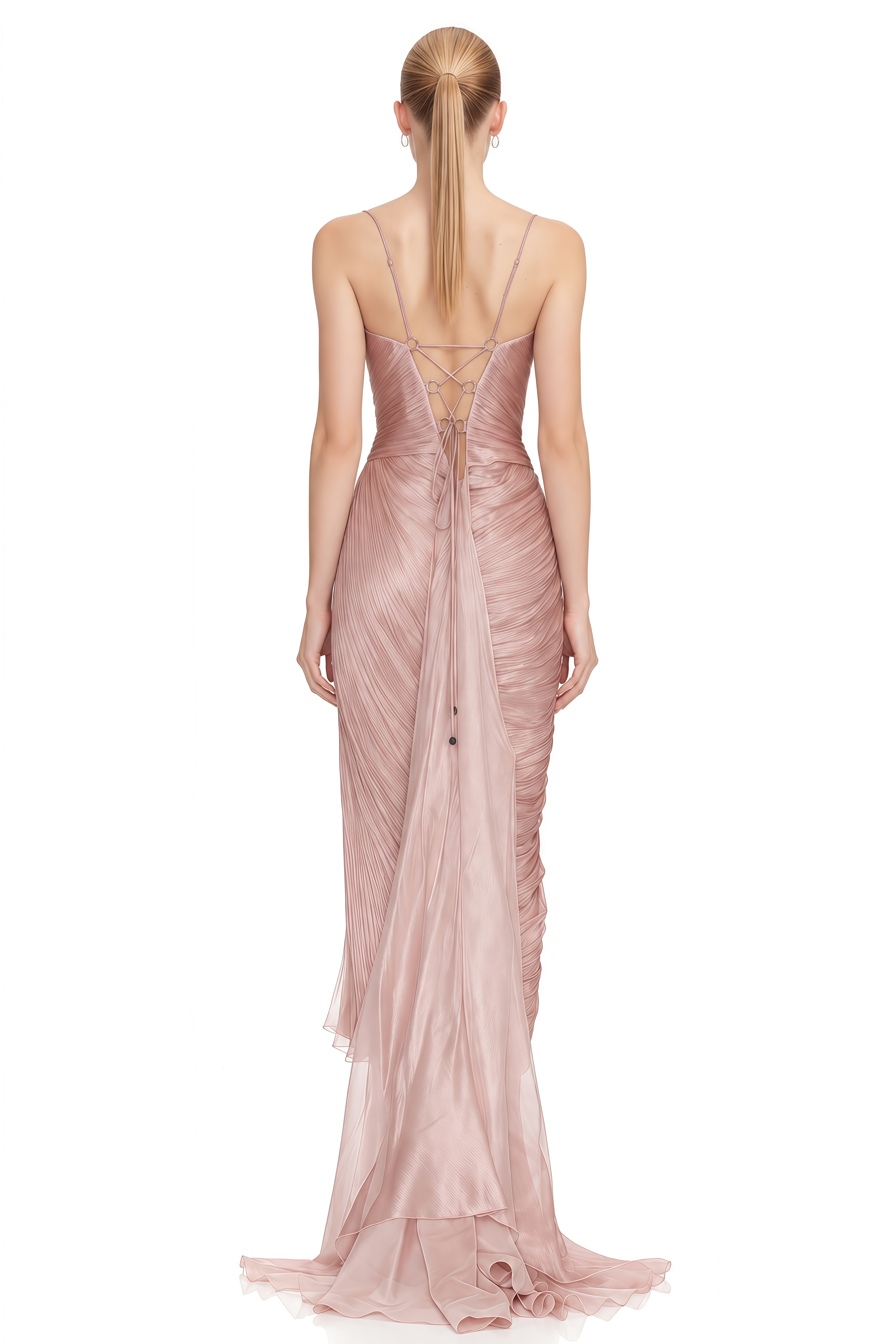 Margot Pink Sleeveless Draped Maxi Dress