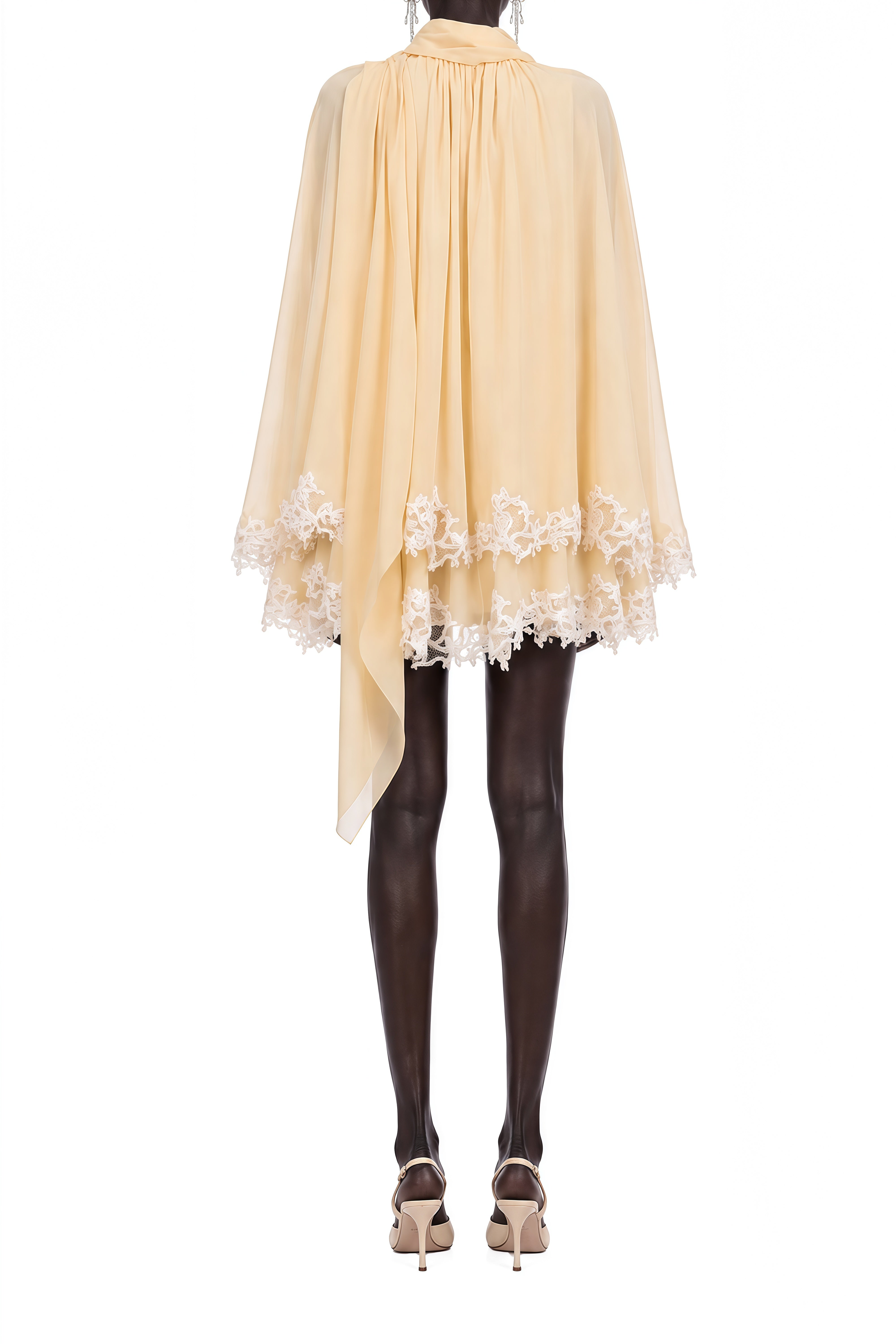 Emmeline Yellow Scarf Draped Mini Dress