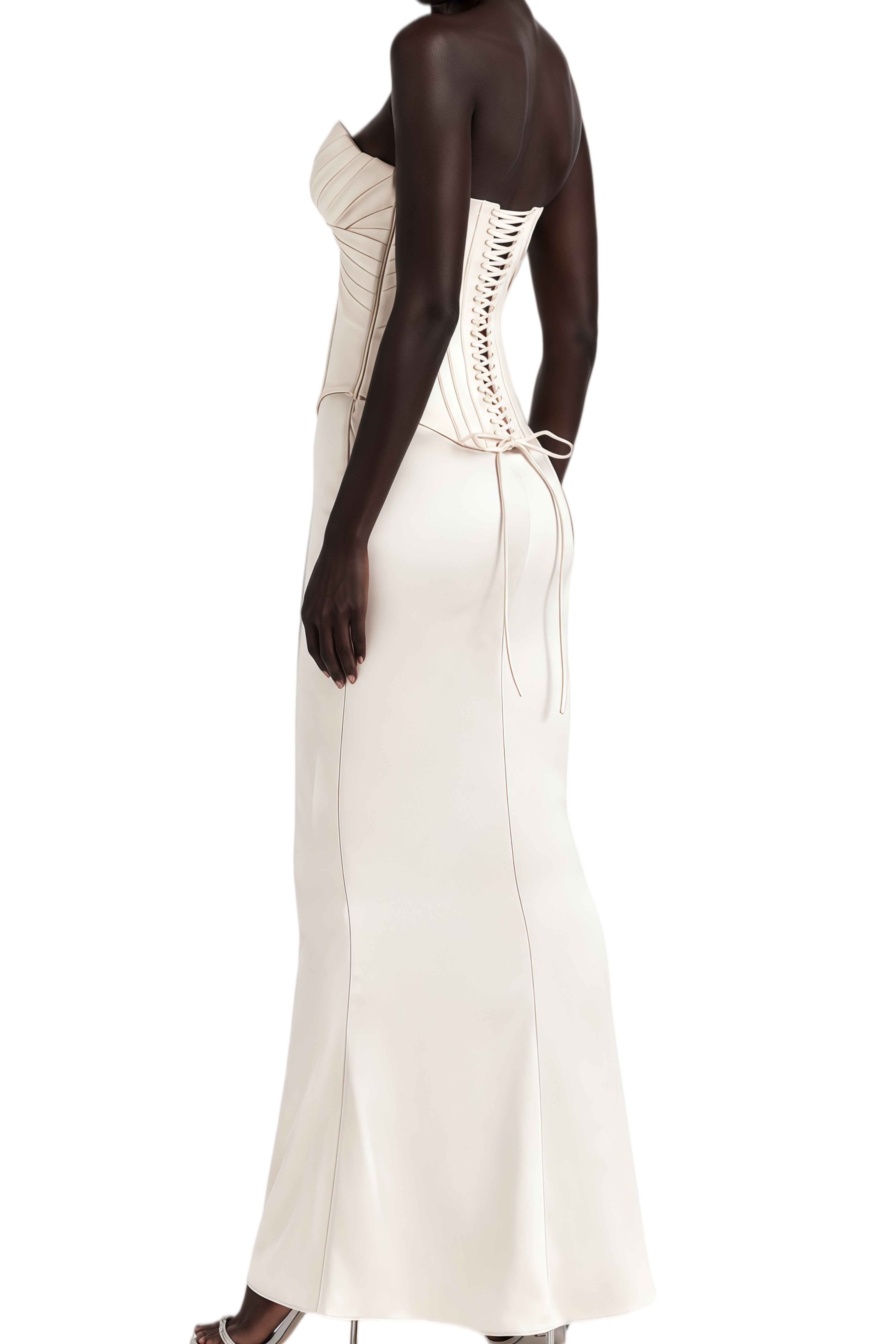 Felicity White Sleeveless Draped Maxi Dress