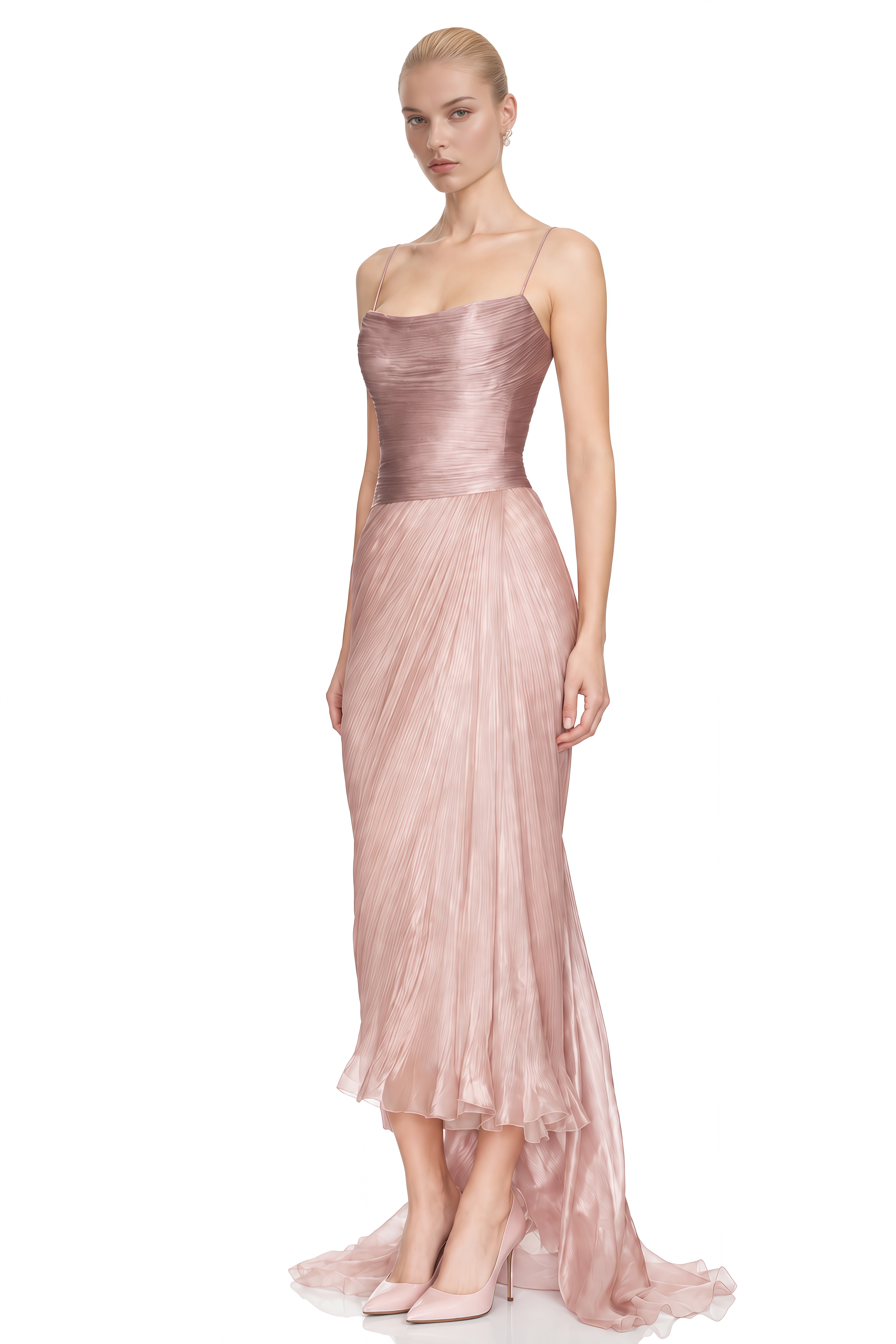 Margot Pink Sleeveless Draped Maxi Dress