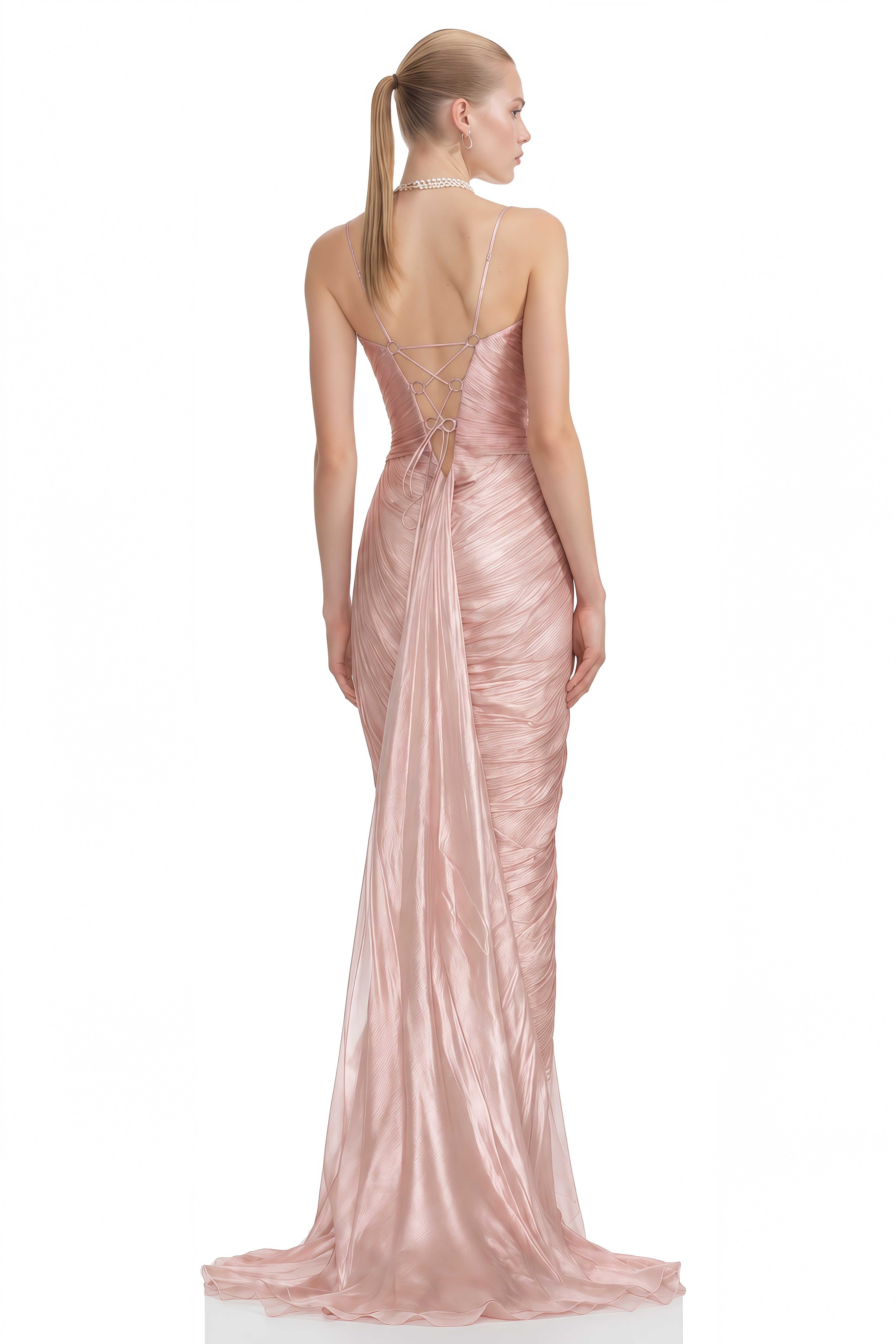 Margot Pink Sleeveless Draped Maxi Dress
