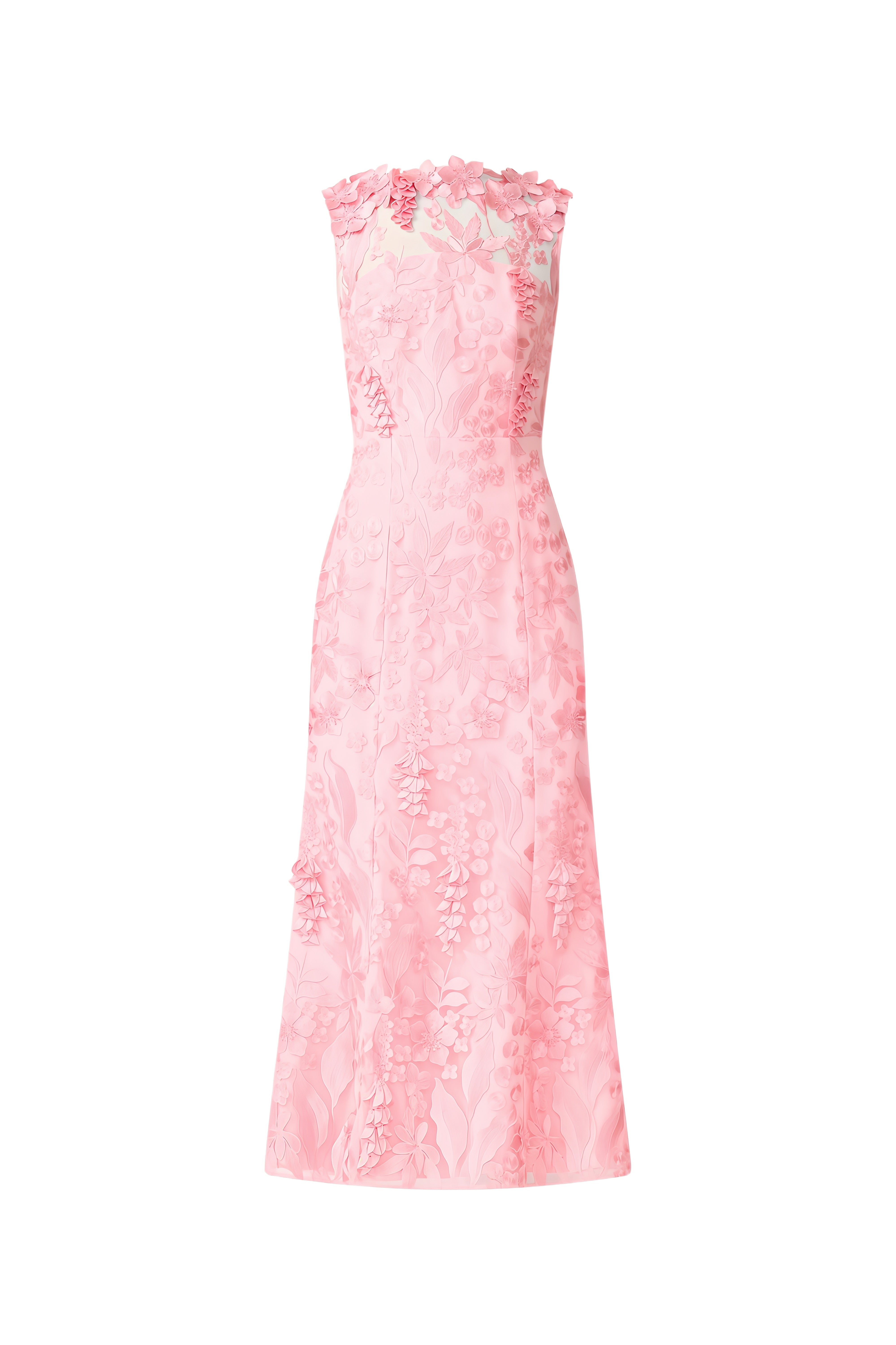 Imogen Pink Sleeveless Lace Maxi Dress