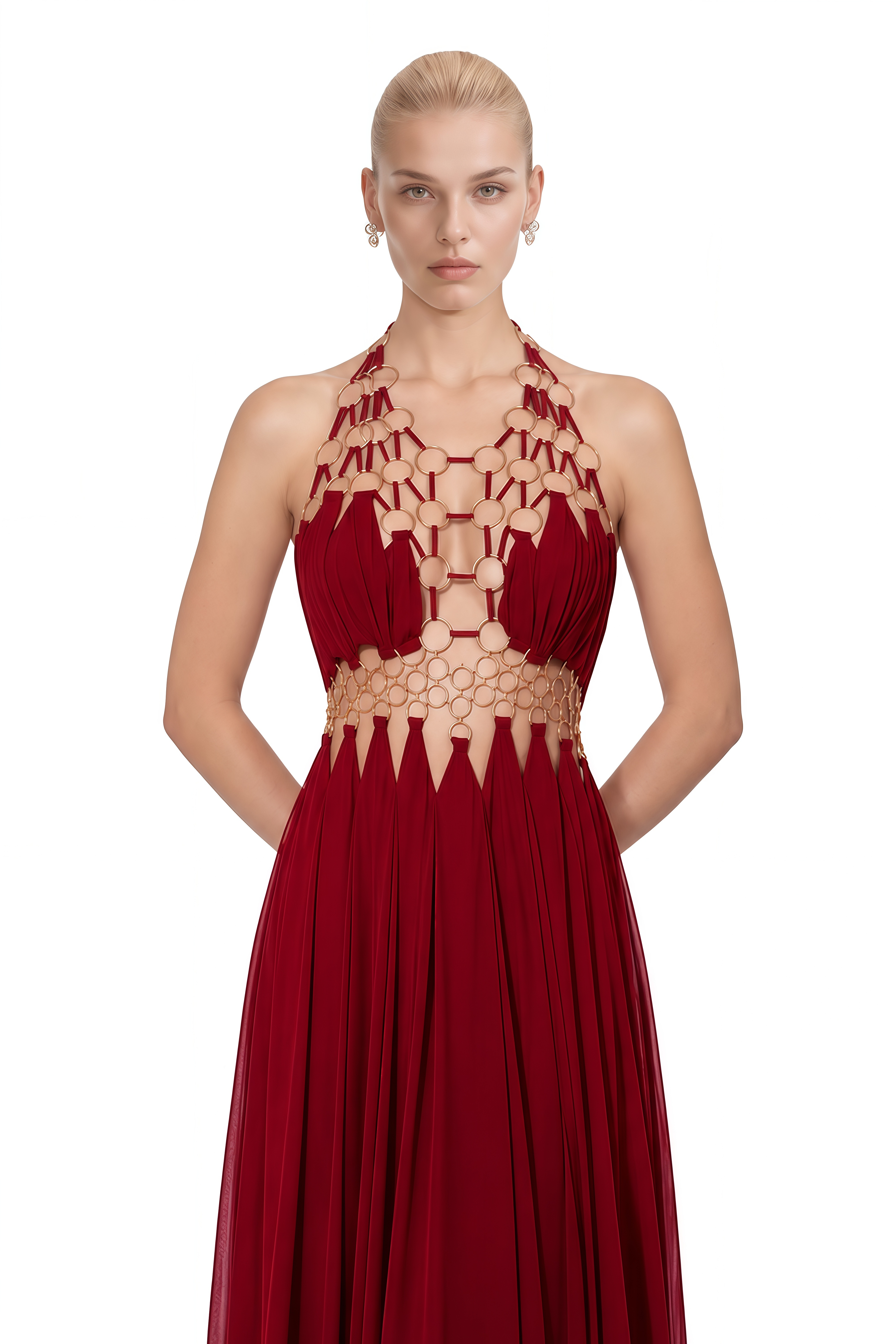 Posie Red Halterneck Cut-Out Maxi Dress