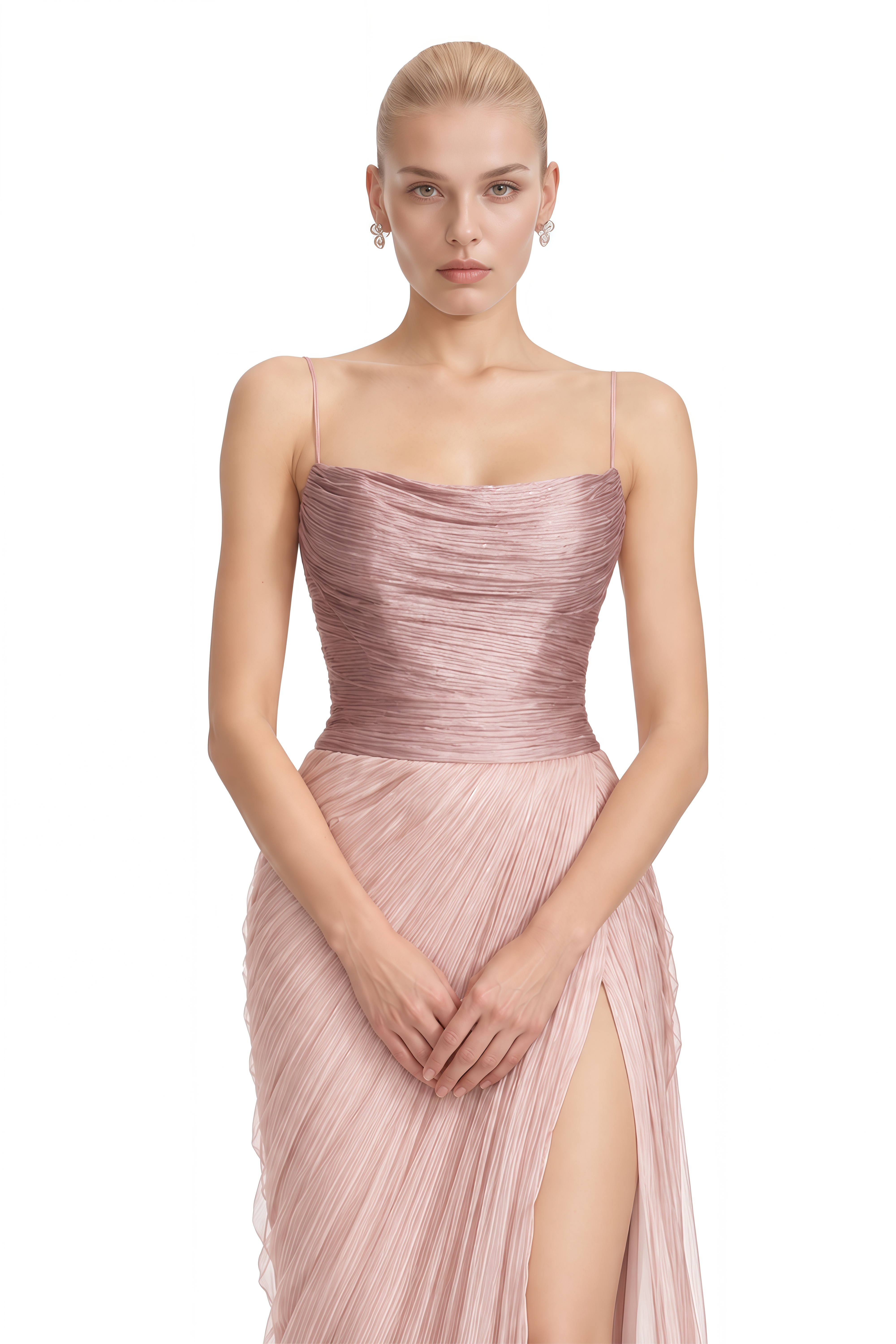 Margot Pink Sleeveless Draped Maxi Dress