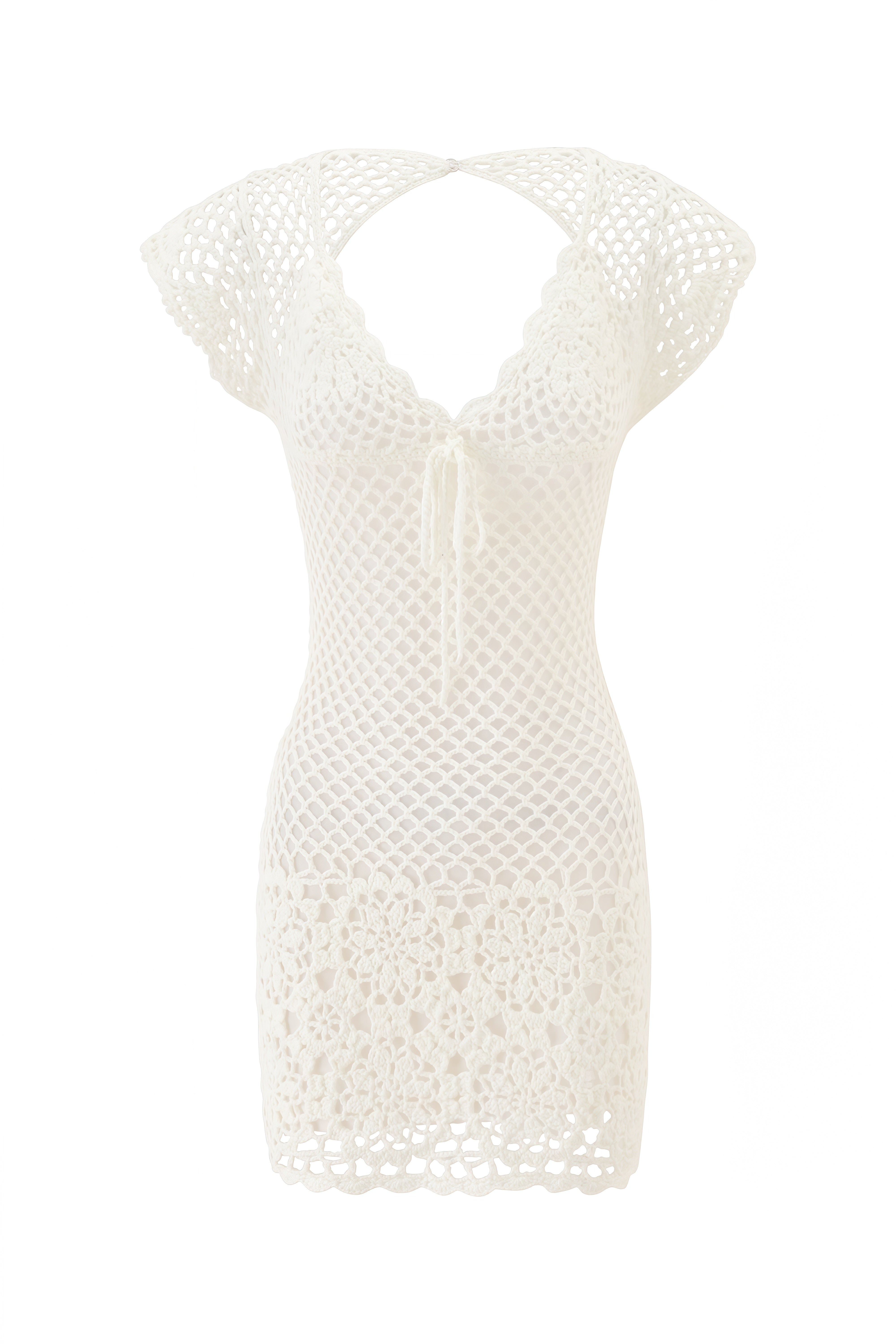 Hazel White Floral Cut-Out Mini Dress