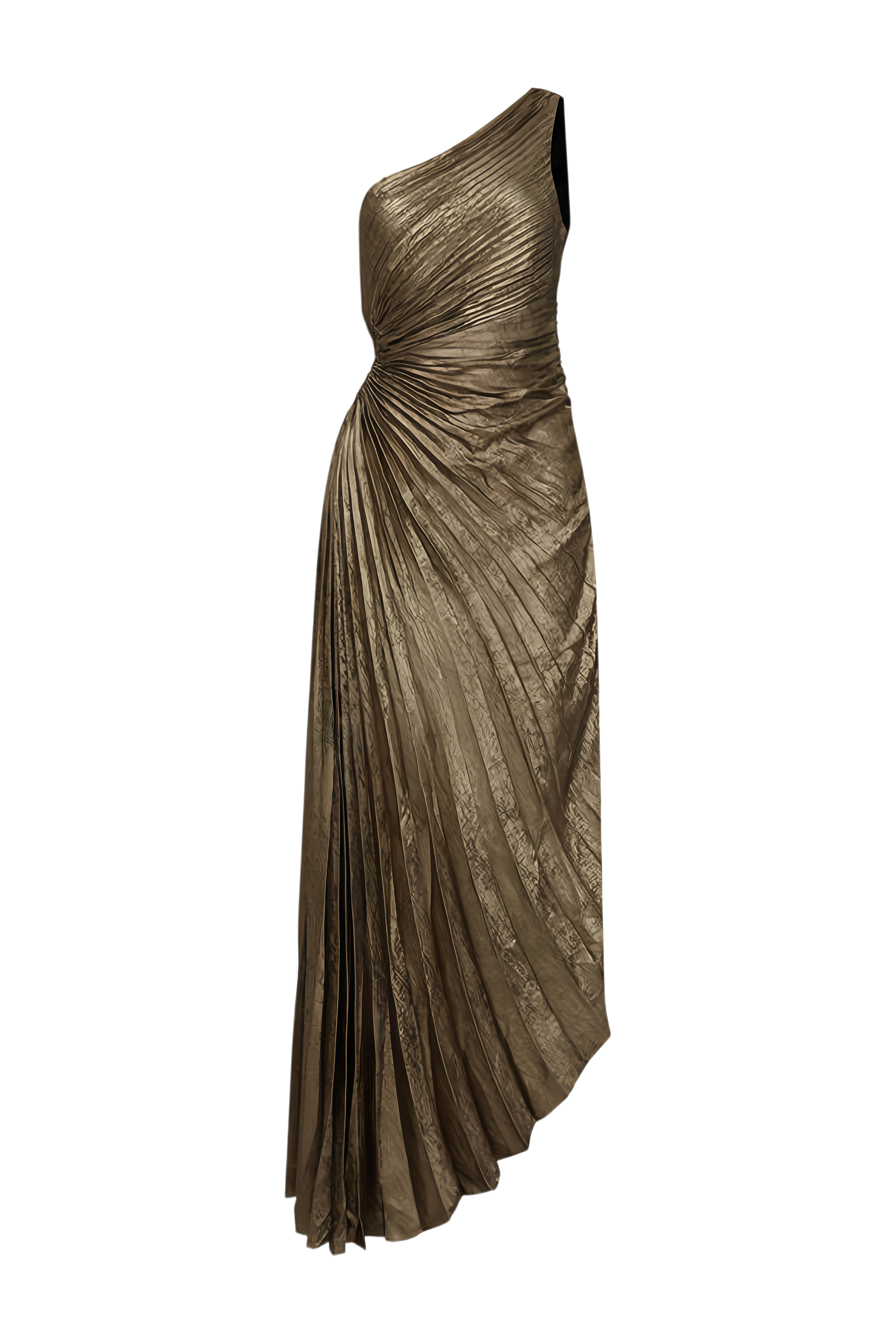 Aurora Gold Sleeveless Ruched Maxi Dress
